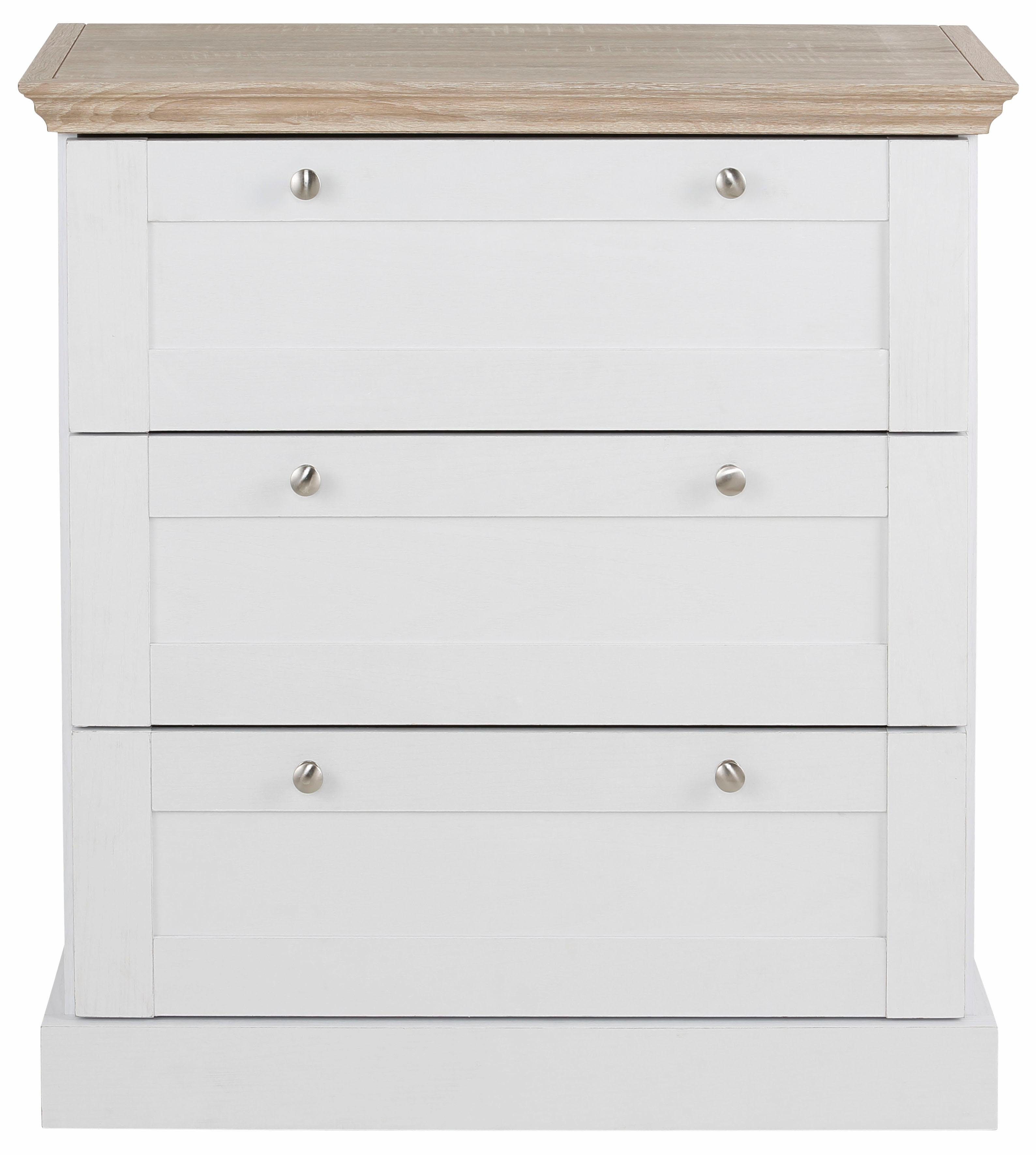 Home affaire Ladekast Binz met mooie metalen handgrepen, 3 laden, breedte 75 cm