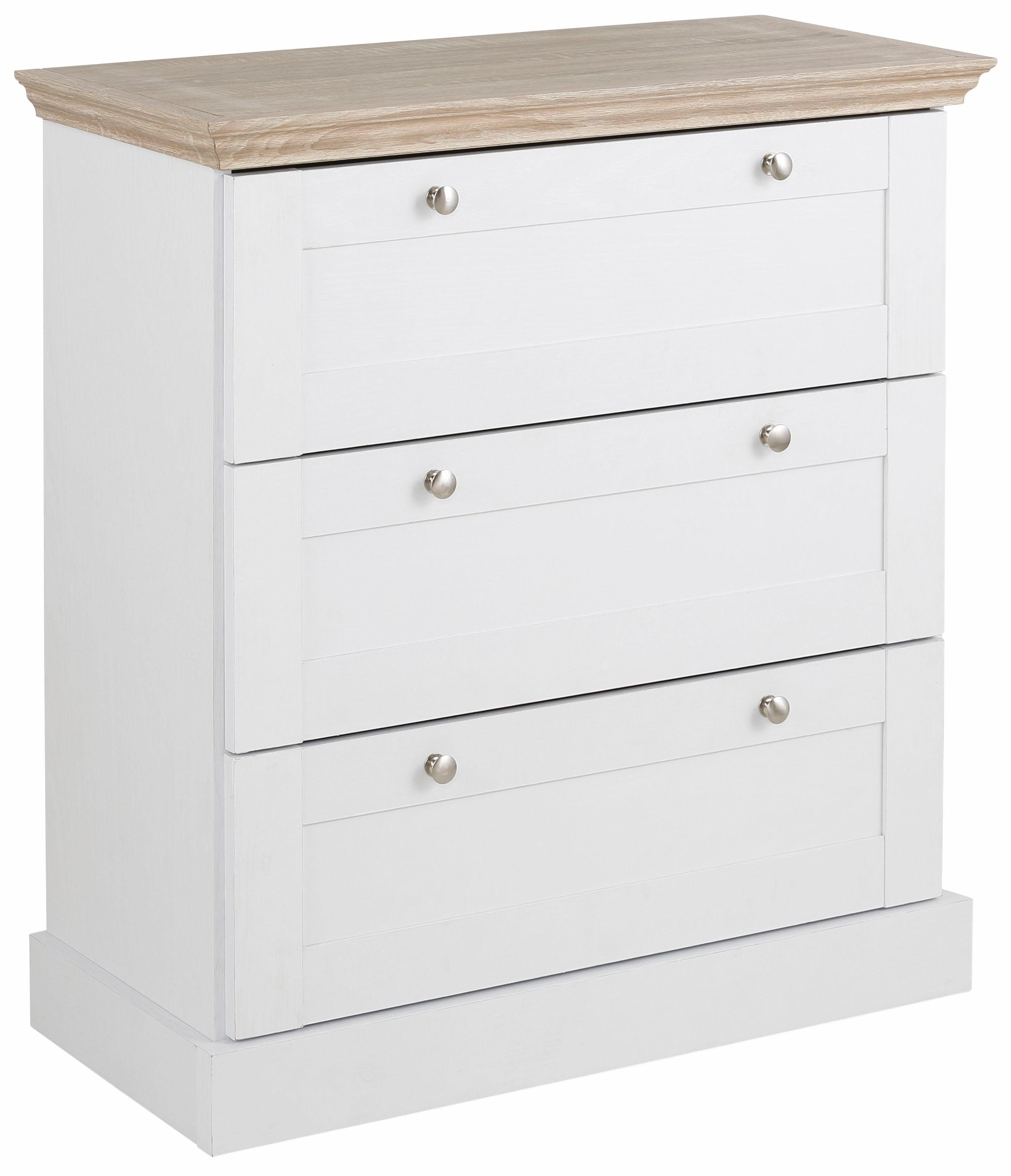 Home affaire Ladekast Binz met mooie metalen handgrepen, 3 laden, breedte 75 cm