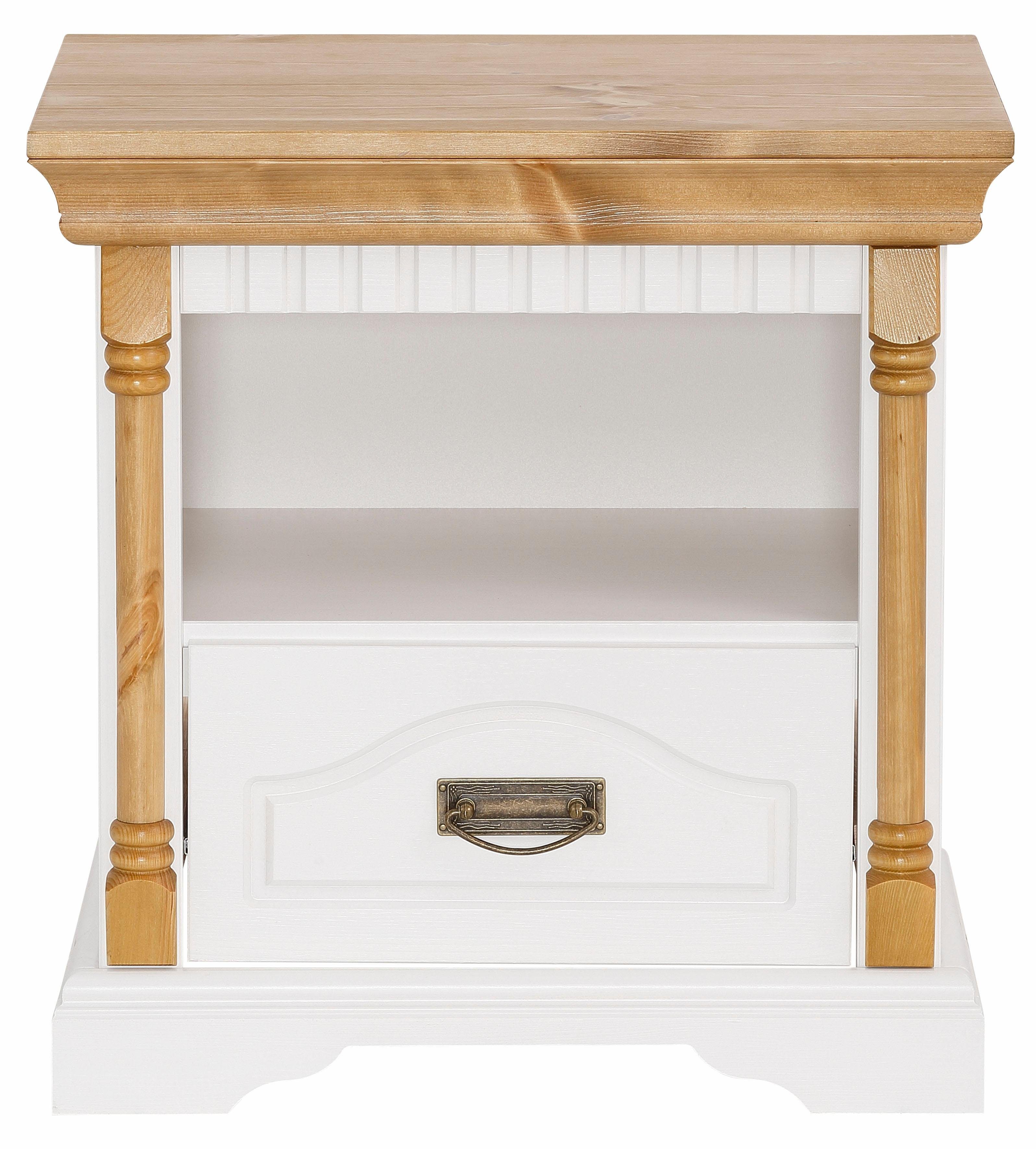 Home affaire Nachtkastje Graz van massief grenen, met luxueuze details, breedte: 55 cm