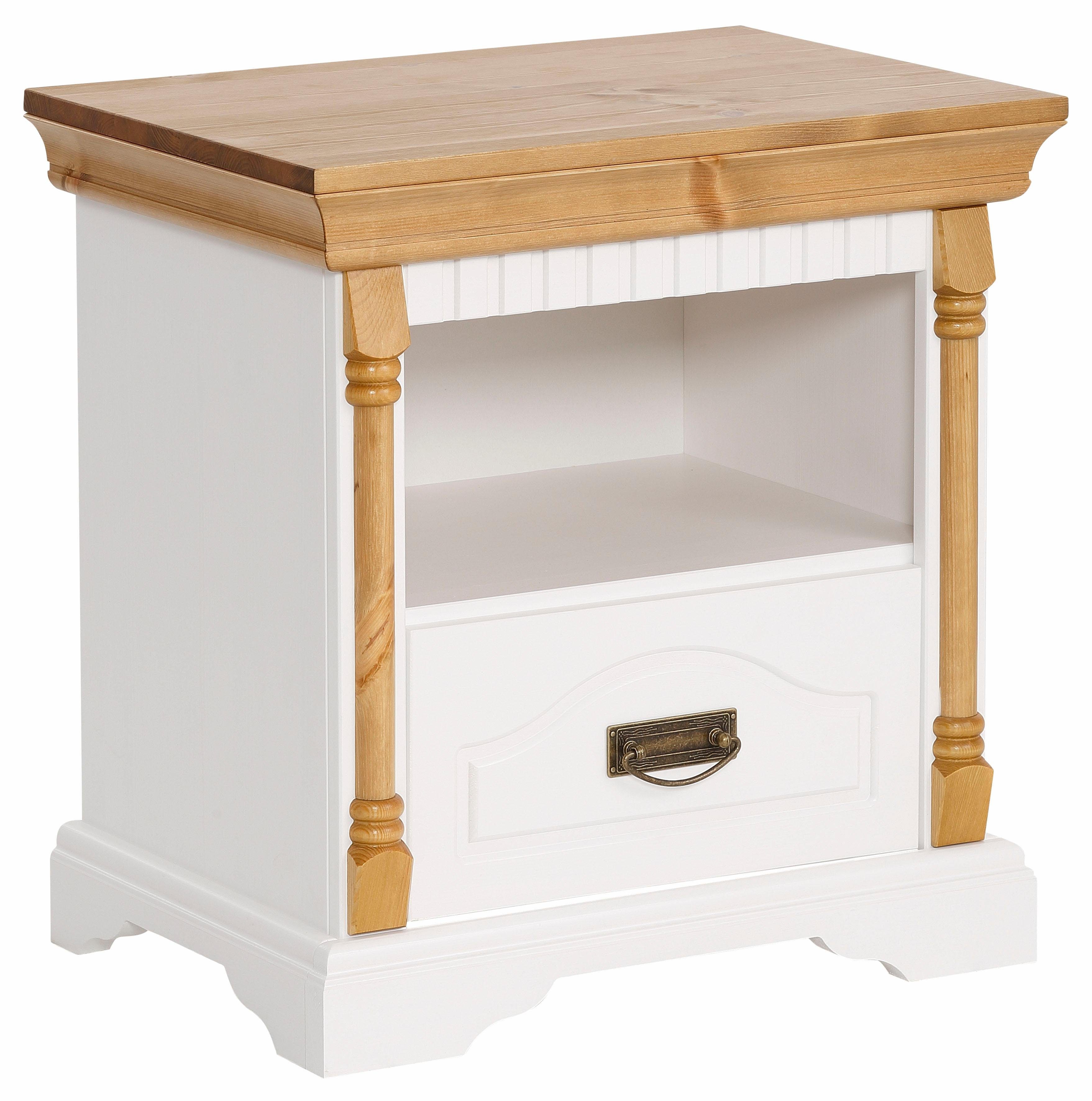 Home affaire Nachtkastje Graz van massief grenen, met luxueuze details, breedte: 55 cm