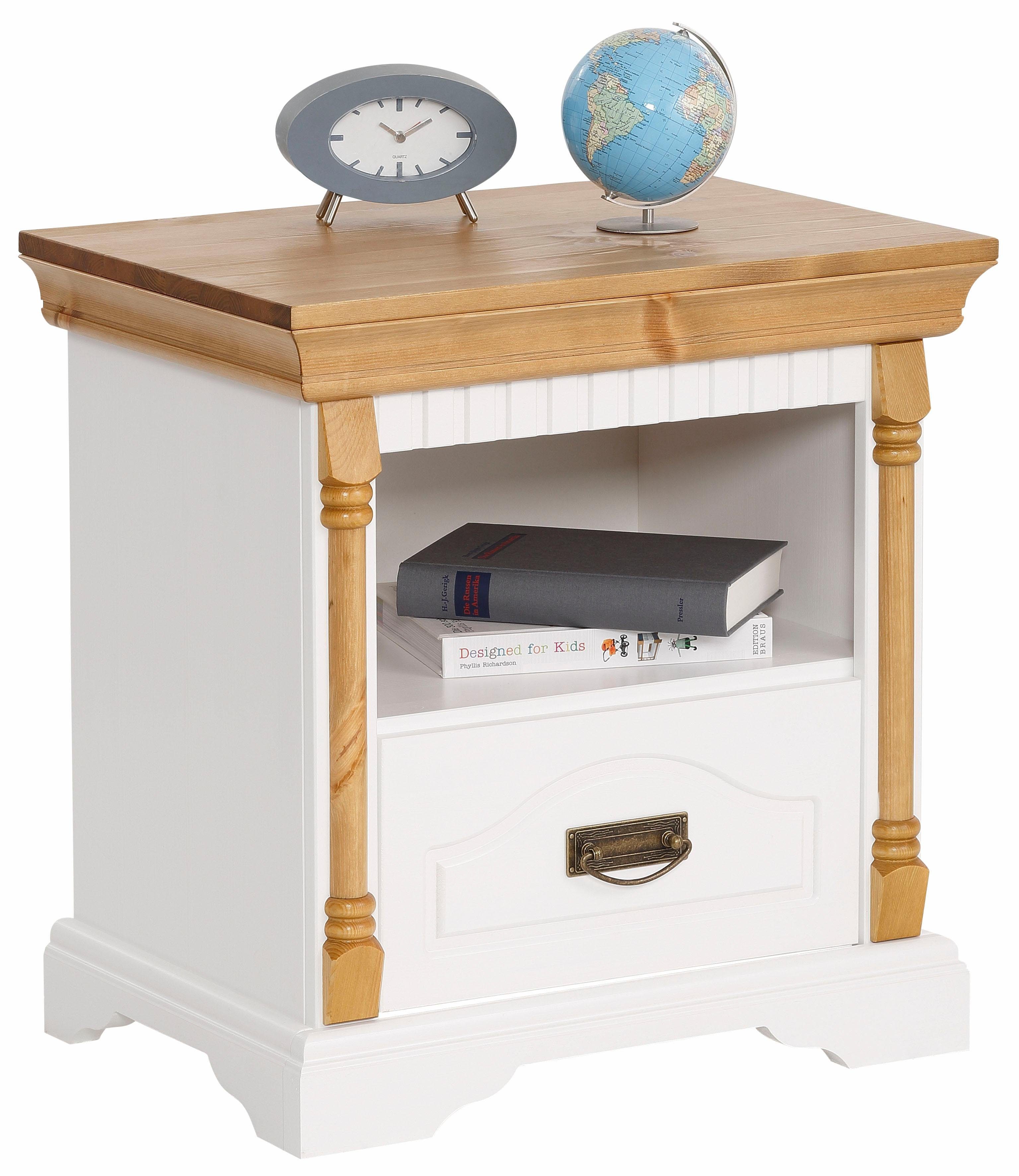 Home affaire Nachtkastje Graz van massief grenen, met luxueuze details, breedte: 55 cm