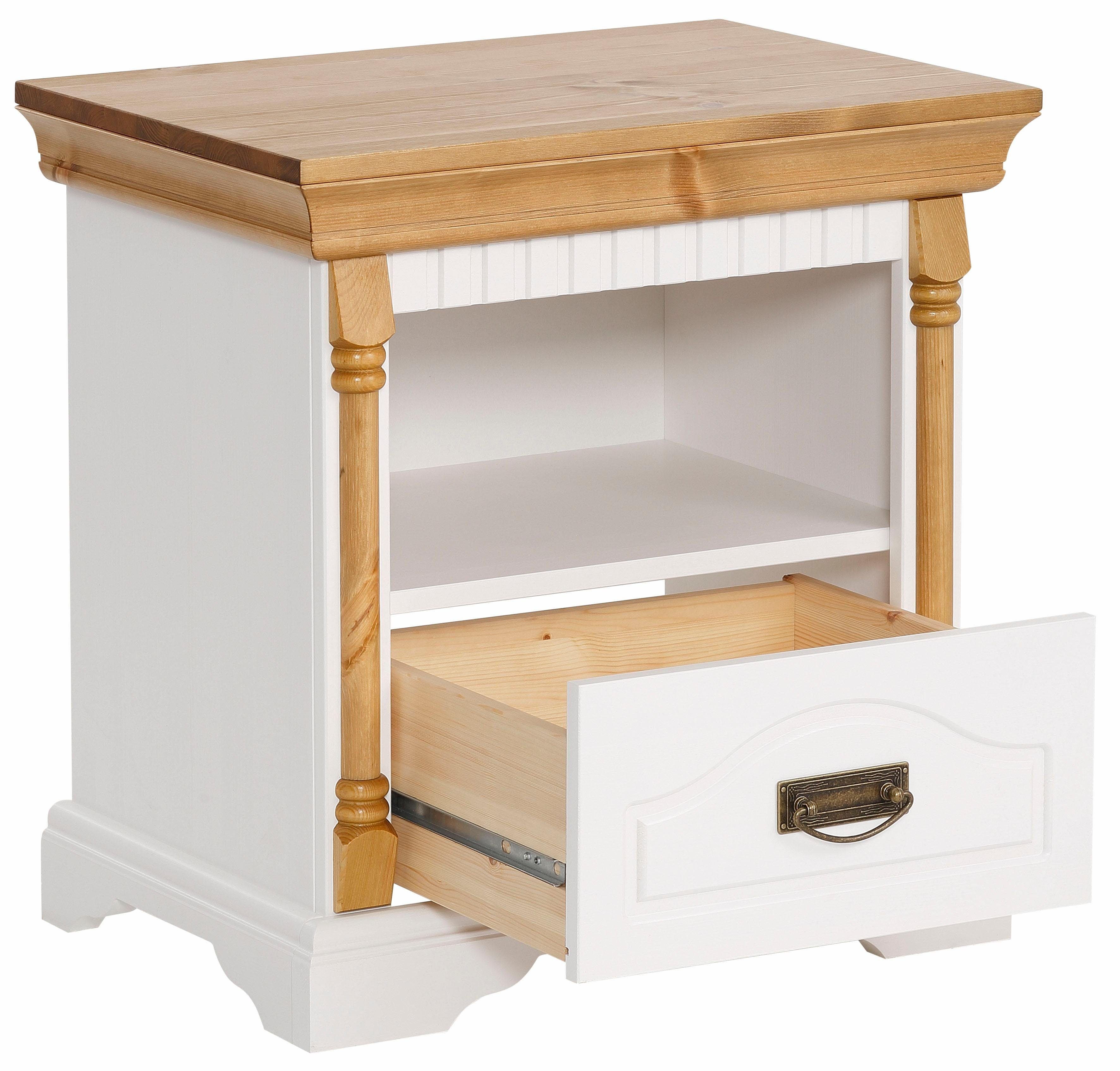 Home affaire Nachtkastje Graz van massief grenen, met luxueuze details, breedte: 55 cm
