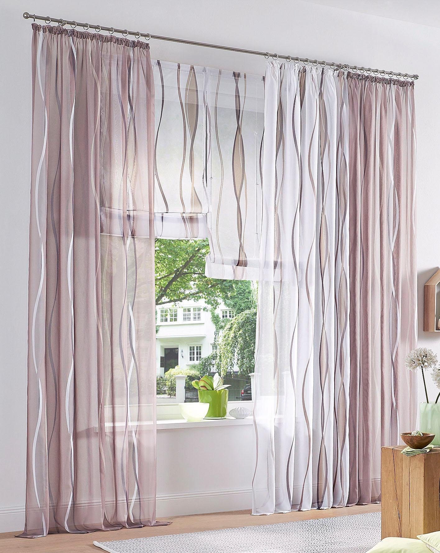my home Gordijn Dimona set van 2, transparant, voile, polyester (2 stuks)