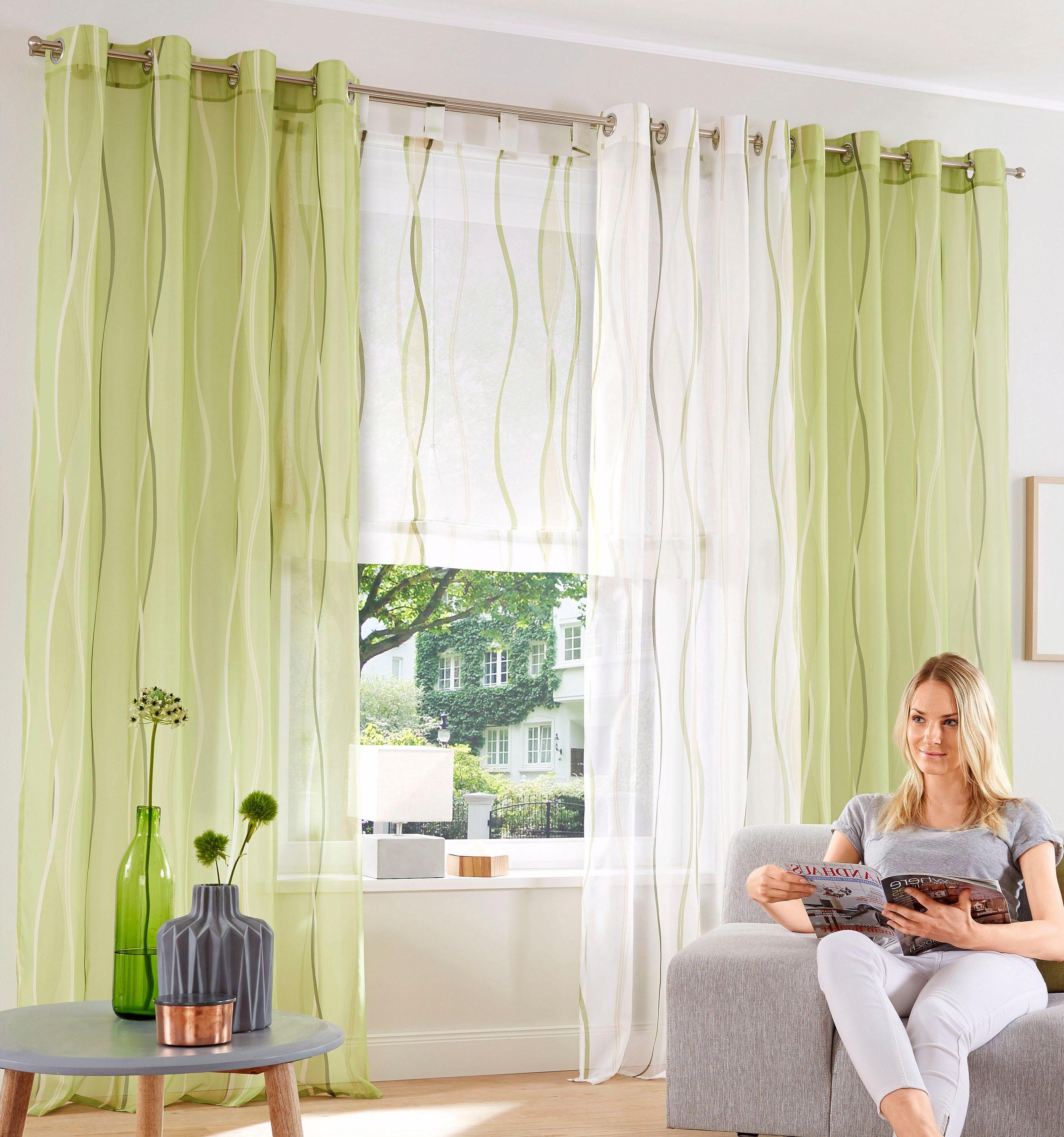 my home Gordijn Dimona set van 2, transparant, voile, polyester (2 stuks)