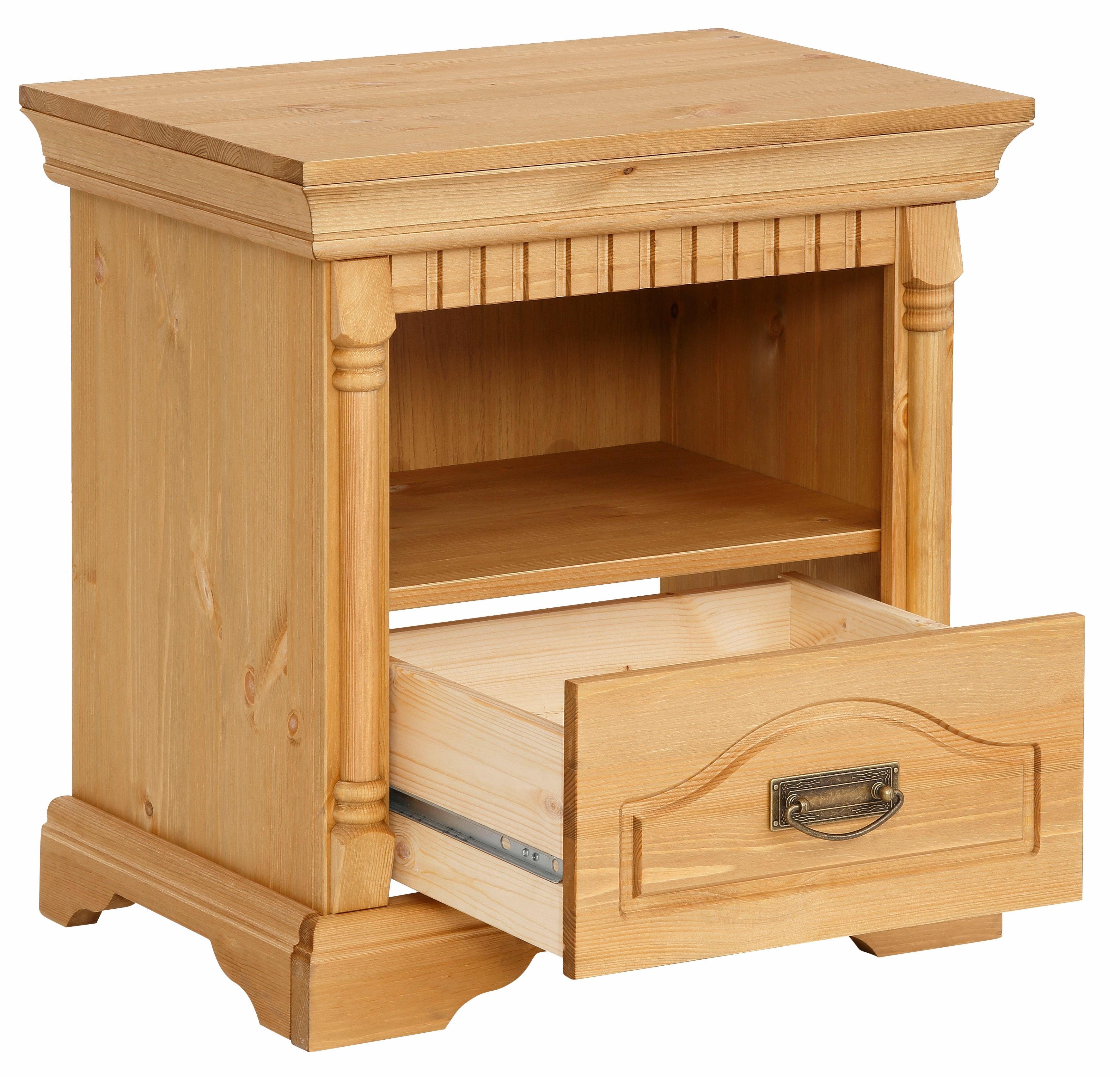 Home affaire Nachtkastje Graz van massief grenen, met luxueuze details, breedte: 55 cm