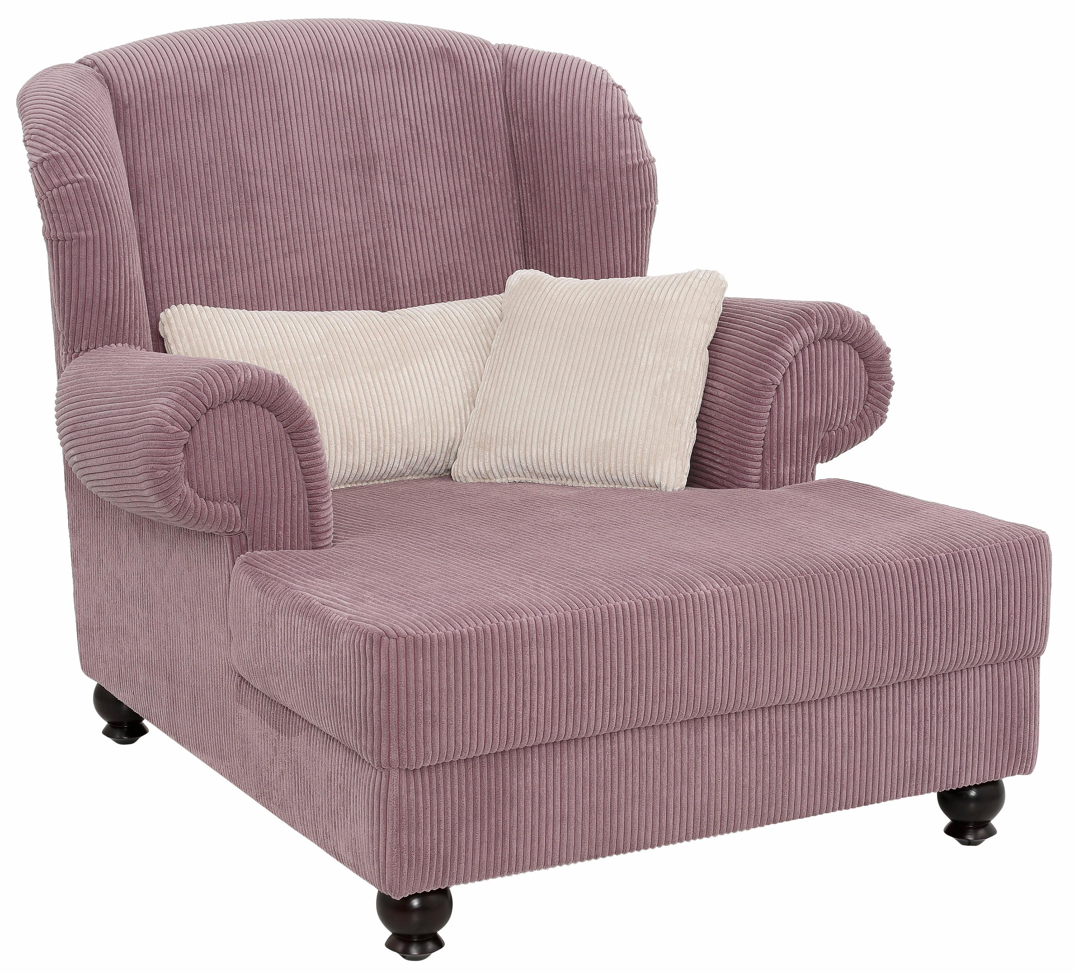 Home affaire XXL-fauteuil King Henry, fauteuil, oorkussen, relaxfauteuil met binnenvering, in casual bekleding en losse kussens (set)