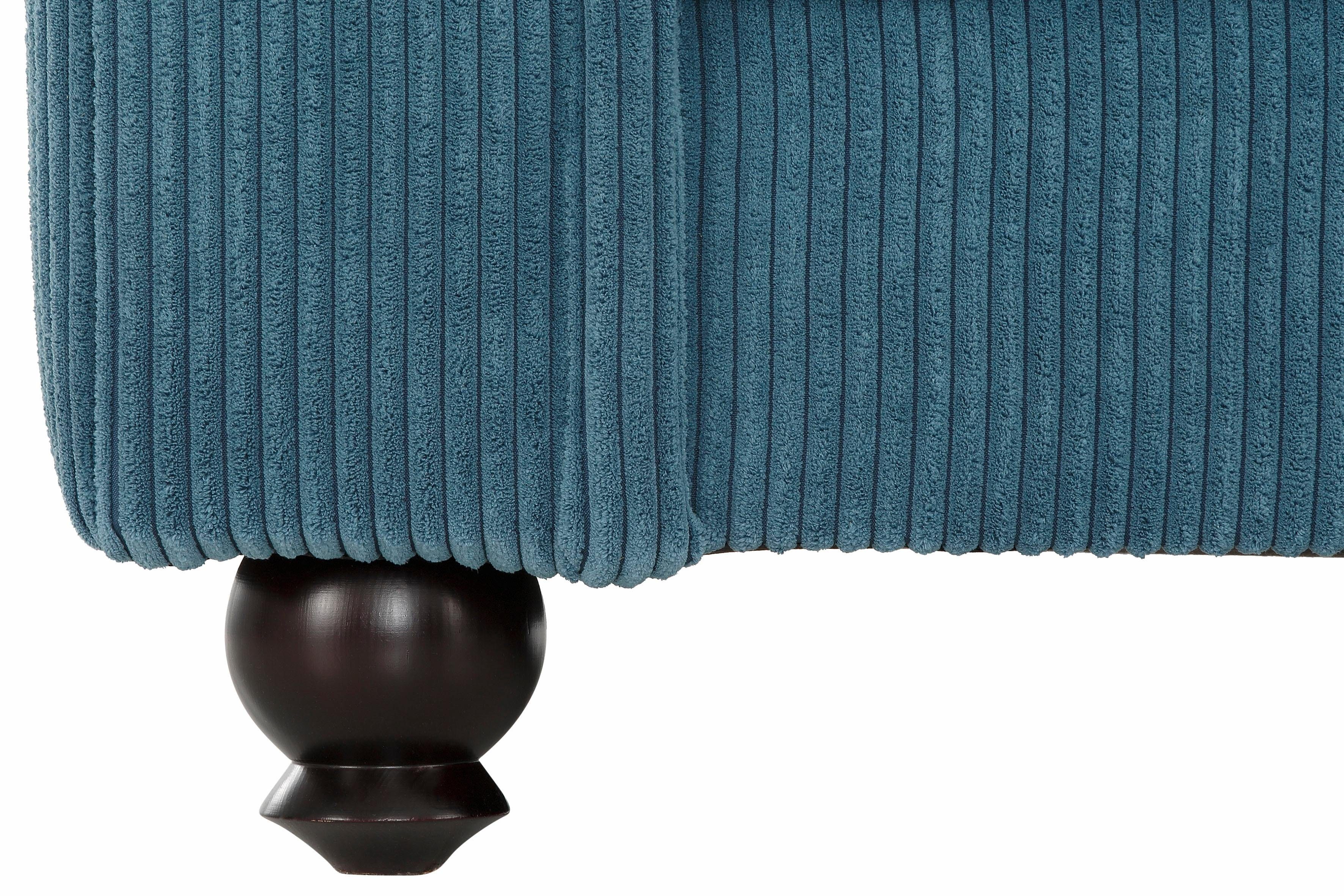 Home affaire Hoekbank King George King Henry, L-vorm met binnenvering, in casual bekleding en vele kussens