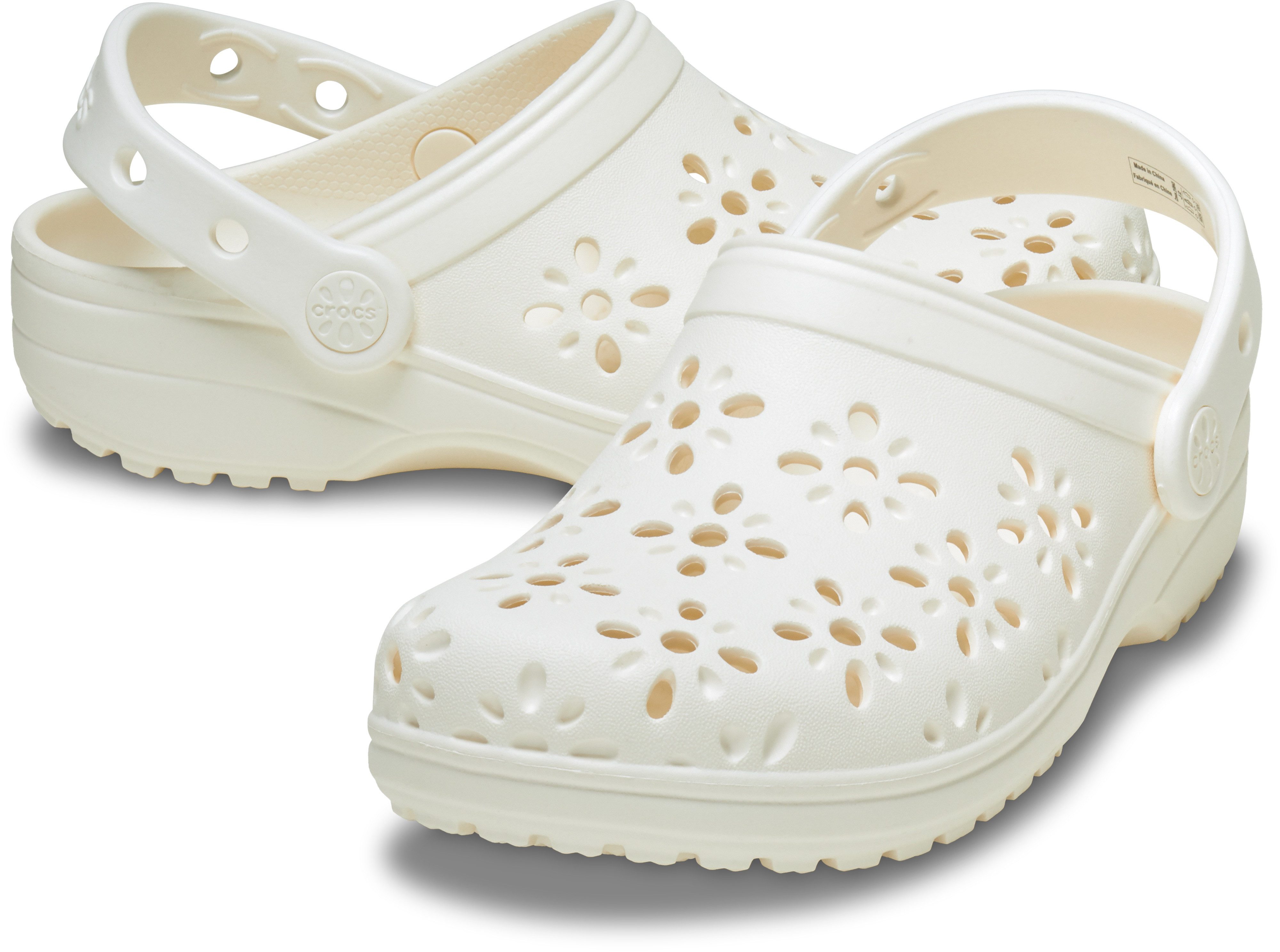 Crocs Clogs Classic Floral Cut Out Clog