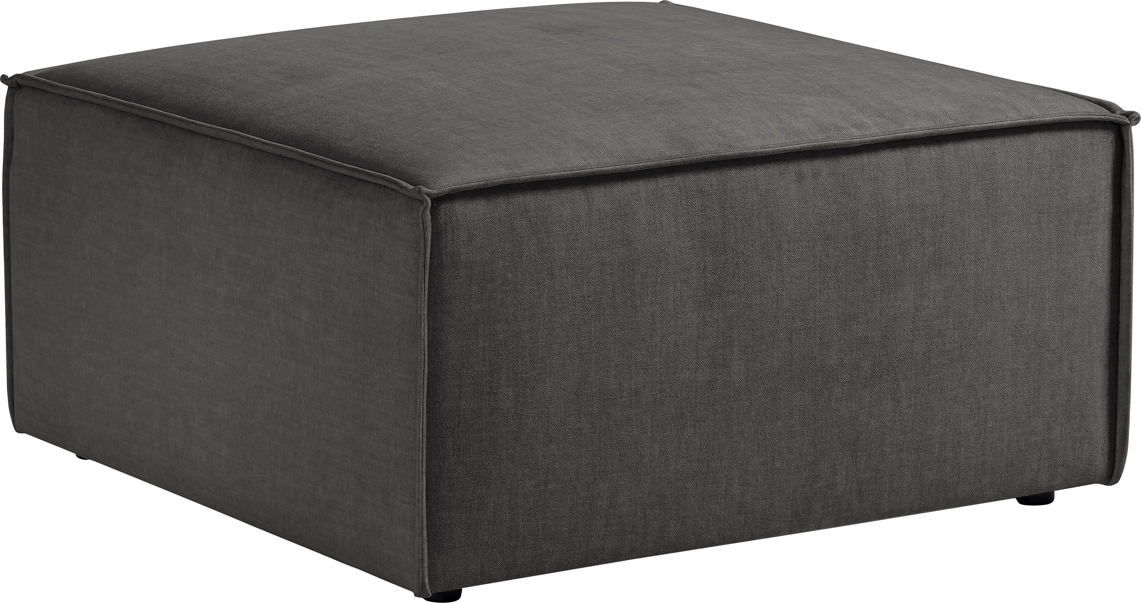 Home affaire Hocker Sherwood Vierkante poef/voetenbank, ideale als aanvulling op de "SHERWOOD" love seat