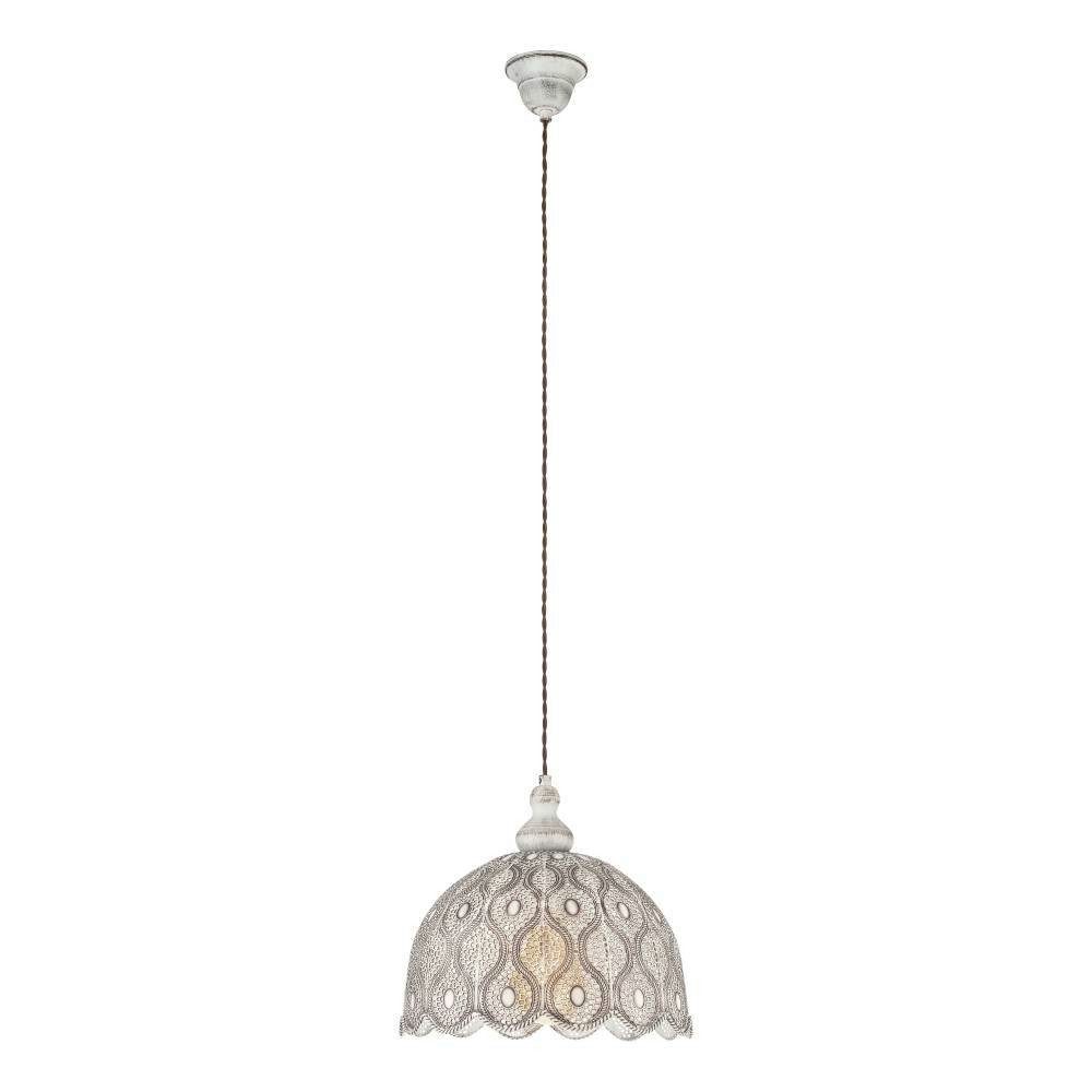 EGLO Hanglamp TALBOT 2 Hanglamp vintage, staal in wit-antiek, eettafel lamp, E27 fitting (1 stuk)