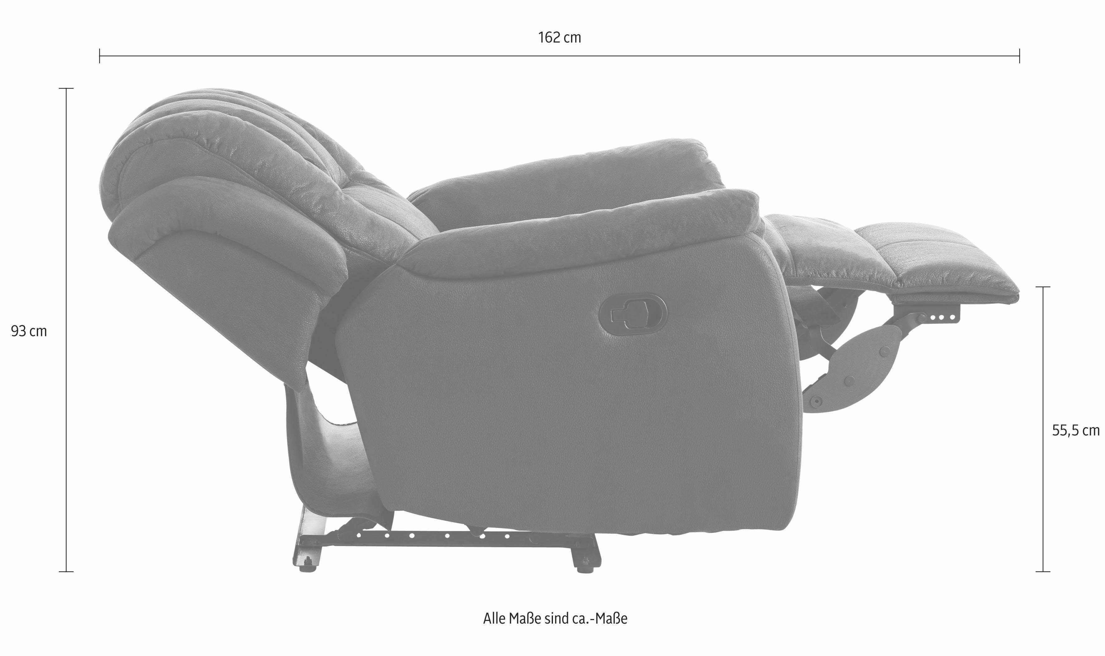 Home affaire XXL-fauteuil Markus met royale relaxfunctie, met binnenvering, hoge belastbaarheid (set)