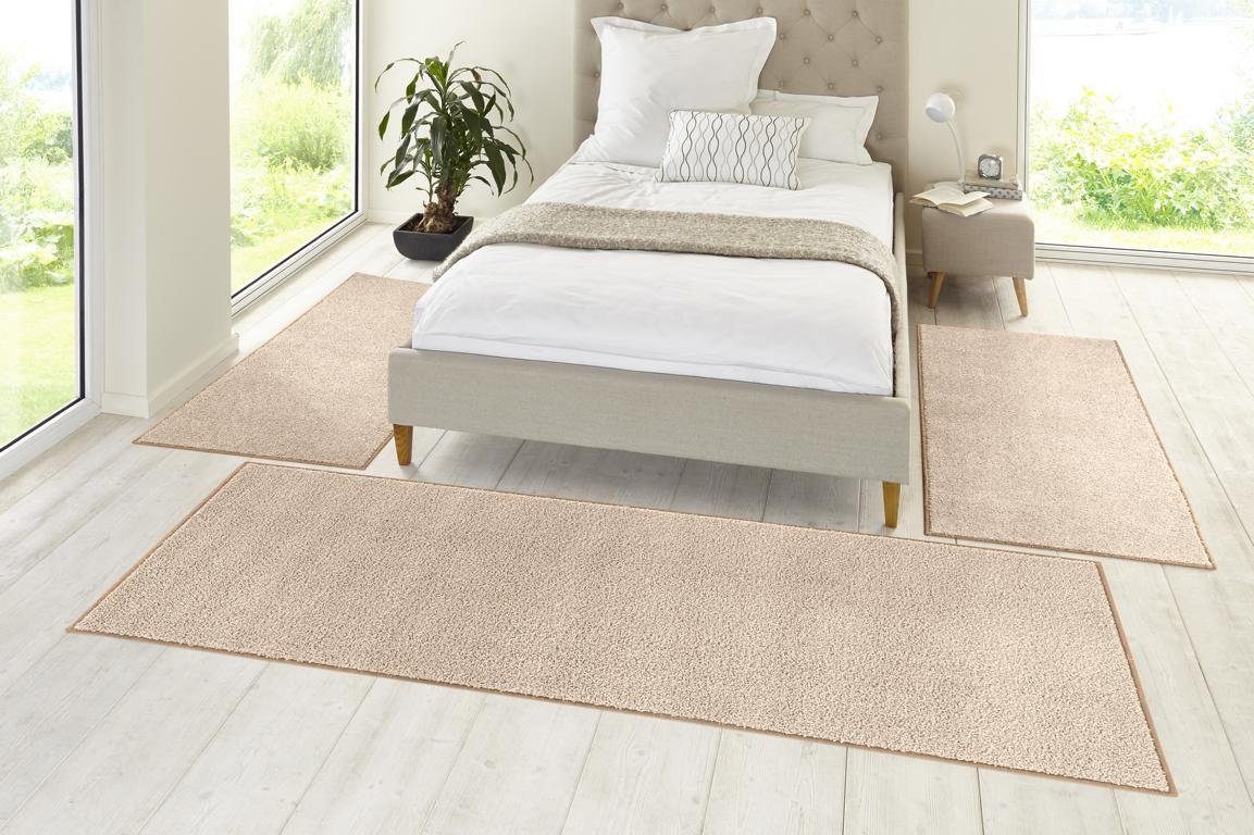 HANSE Home Set slaapkamerkleedjes Pure 100 Korte pool, unikleur, vloerkleed, bedloper, slaapkamerkleed, loper