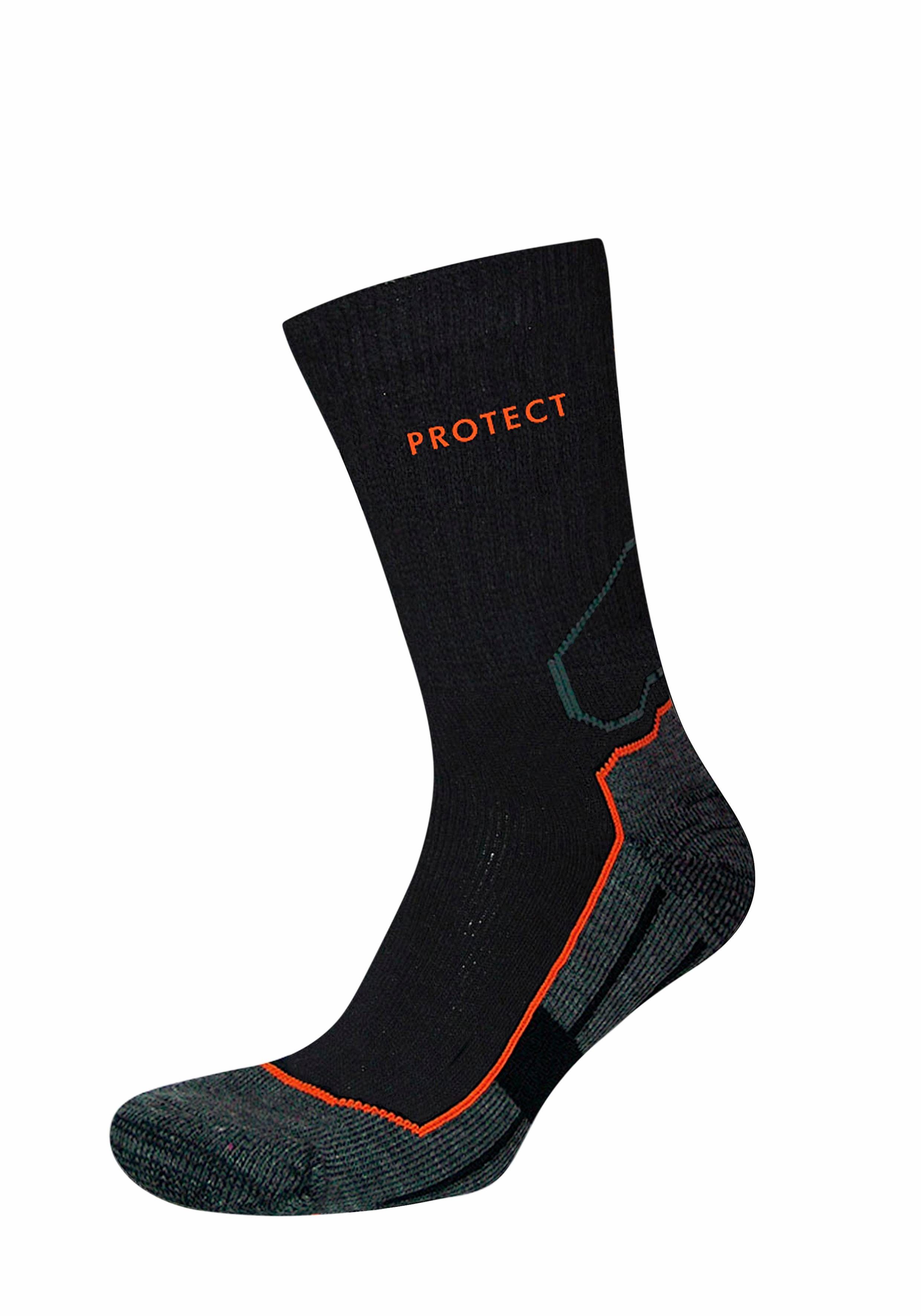 H.I.S Werksokken PROTECT voor een optimale bescherming in werkschoenen (set, 2 paar) heren sokken maat 39-42 zwart