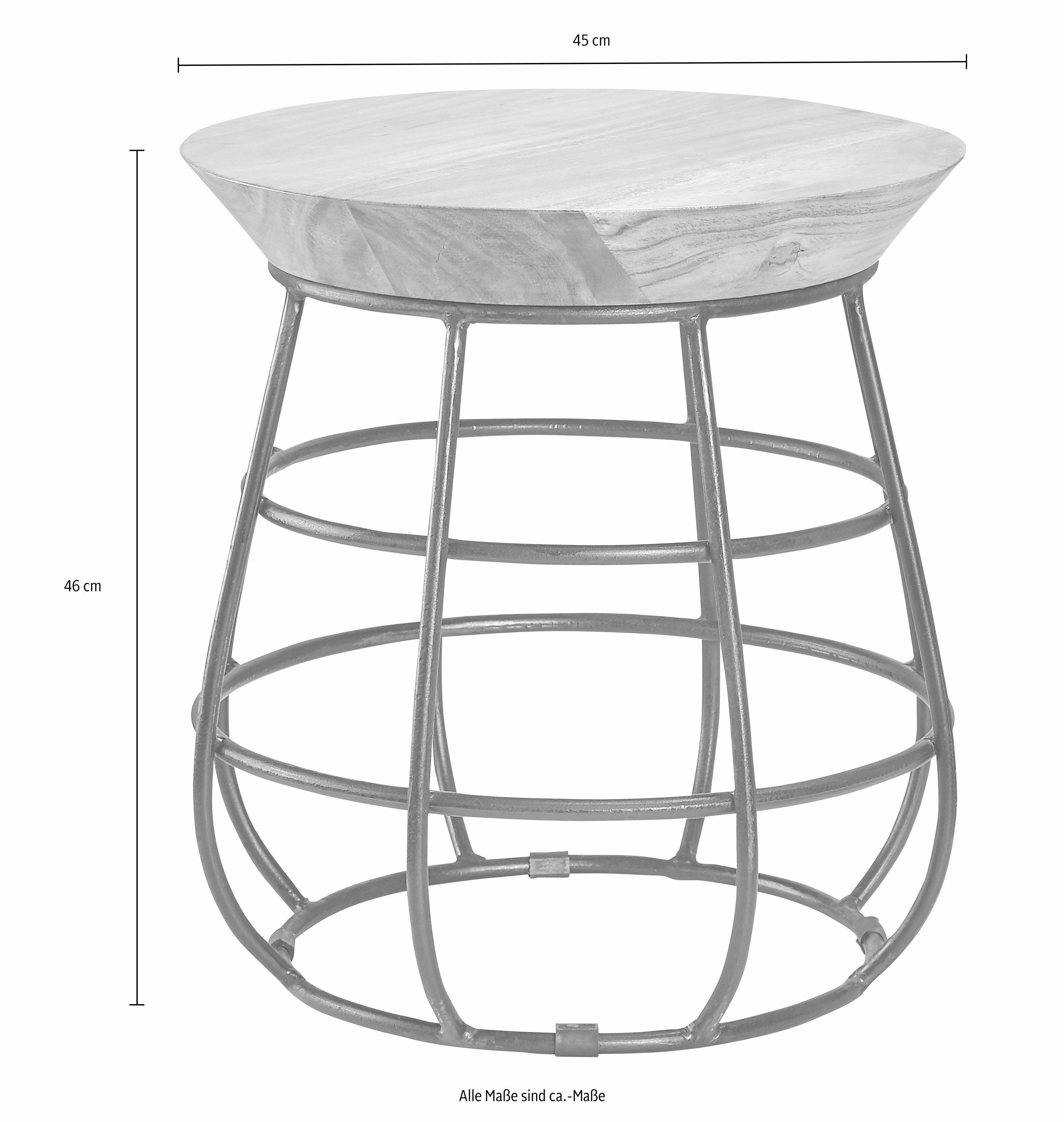 Home affaire Bijzettafel met metalen frame
