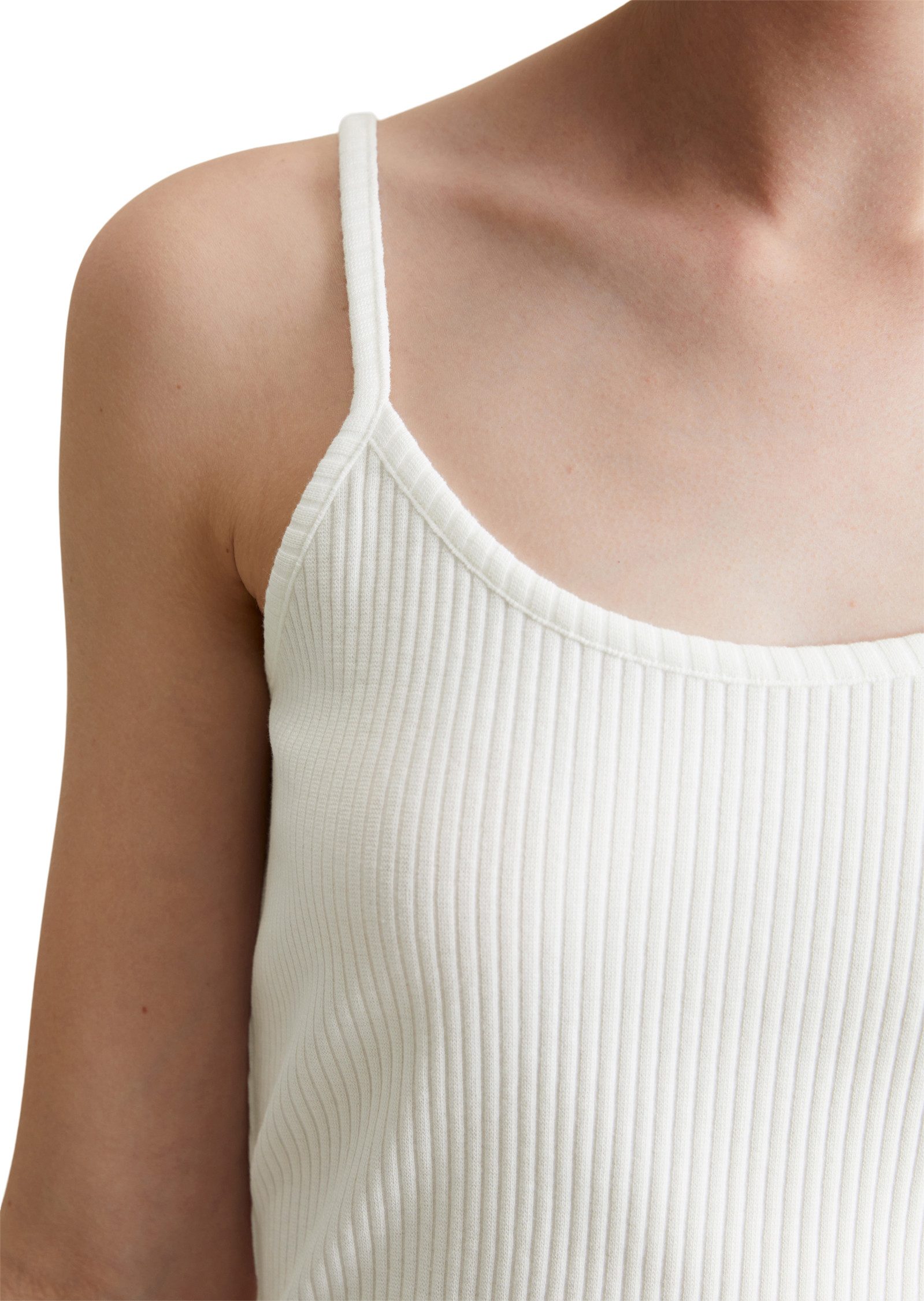 Marc O'Polo DENIM Top met spaghettibandjes Ribstructuur, spaghettibandjes