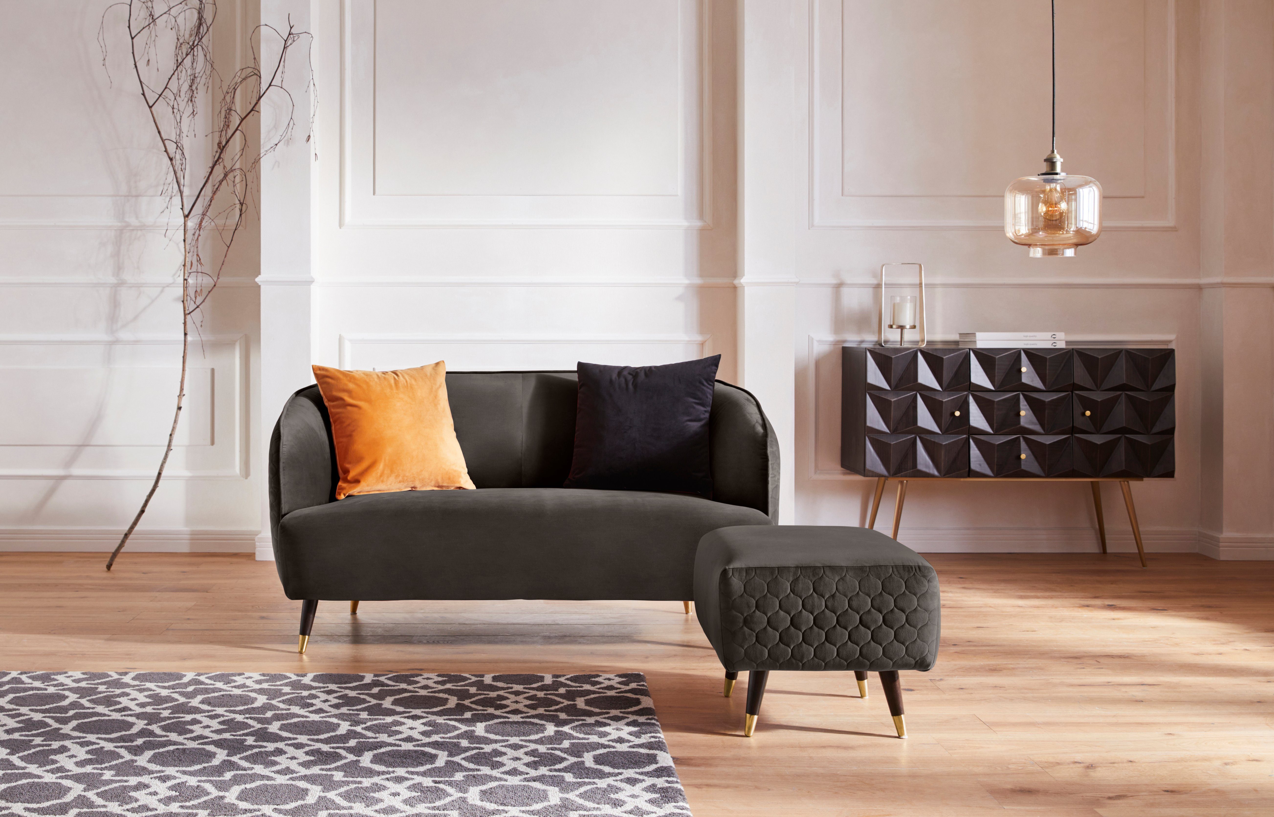 Guido Maria Kretschmer Home&Living 2-zitsbank Oradea met elegante stiksels op achterzijde van de rugleuning