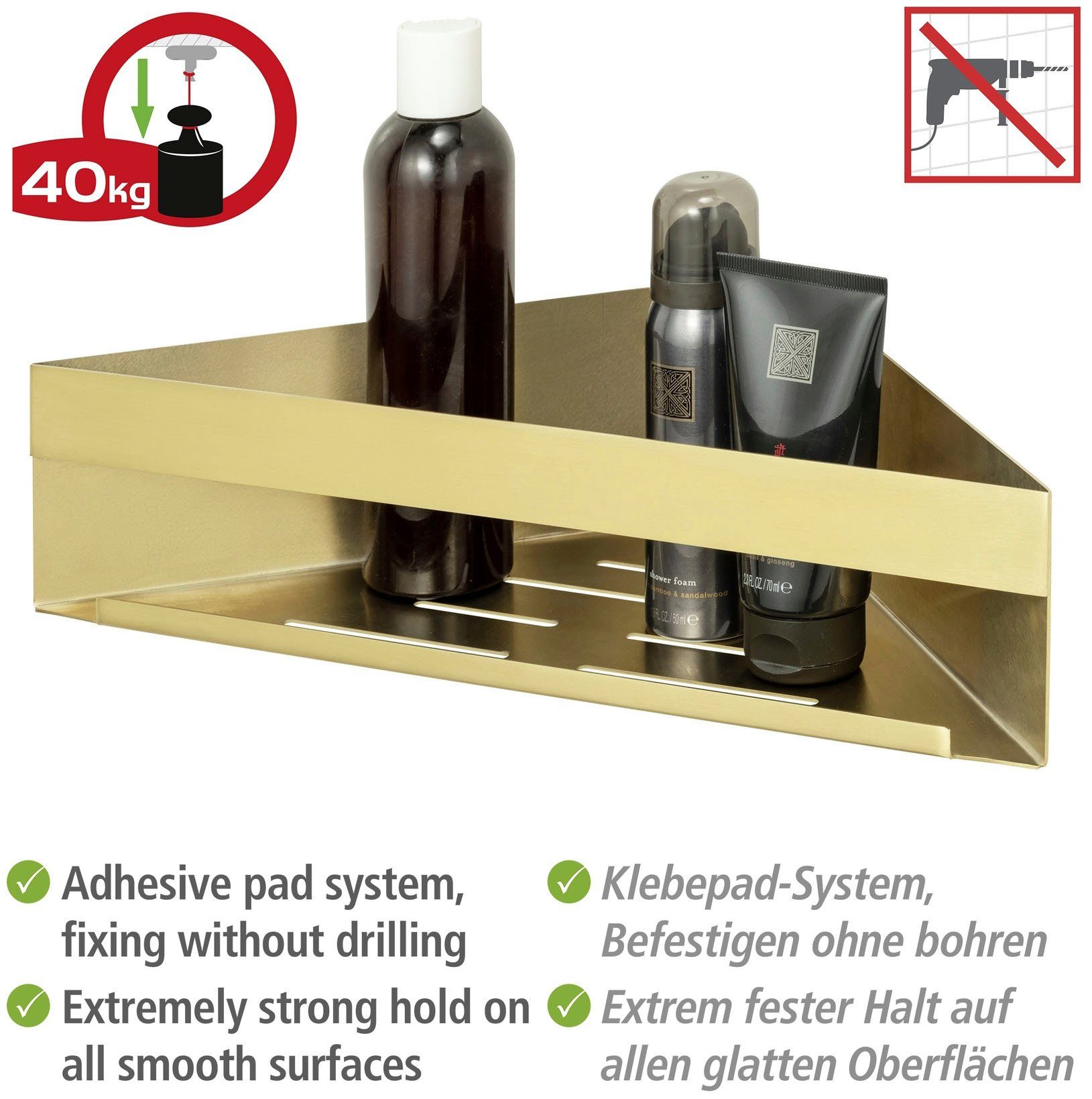 WENKO Badkamerorganizer Turbo-Loc® hoekplank Genova