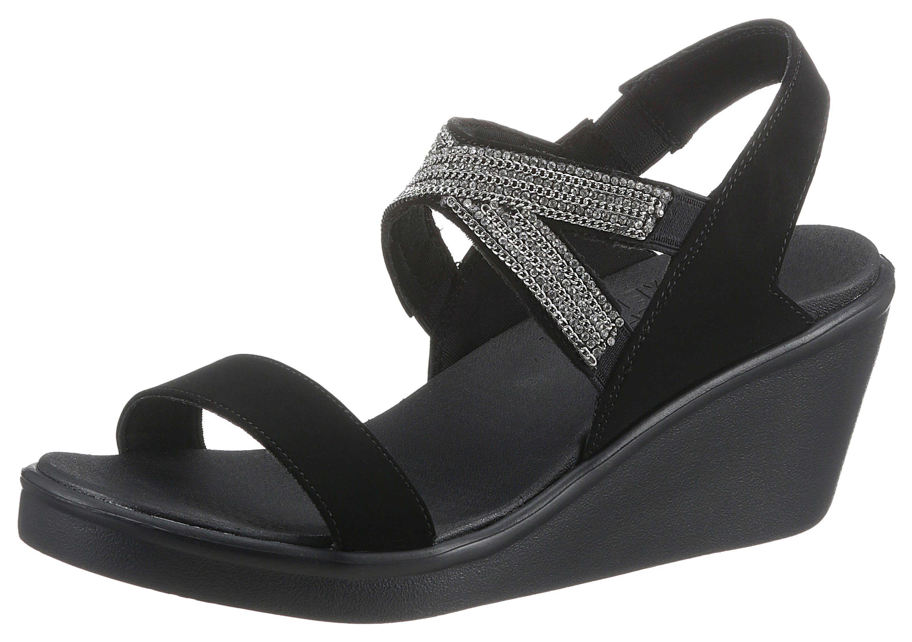 Skechers Sleehaksandaaltjes RUMBLE ON CHART TOPPER zomerschoen, sandaal, sleehak, met elastische bandjes