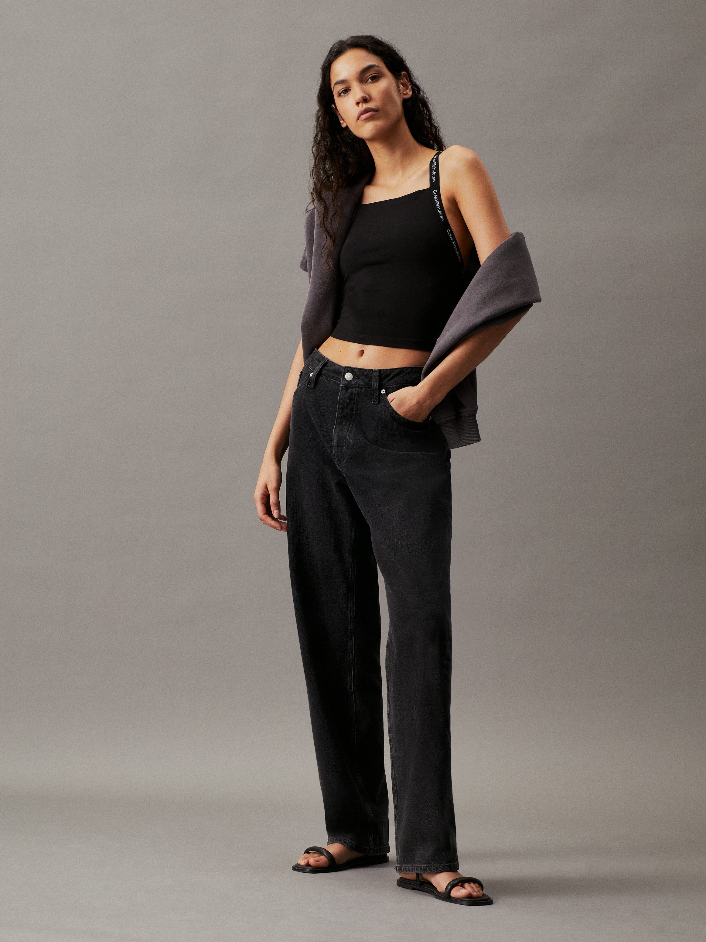 Calvin Klein Top met spaghettibandjes LOGO ELASTIC STRAPPY TOP