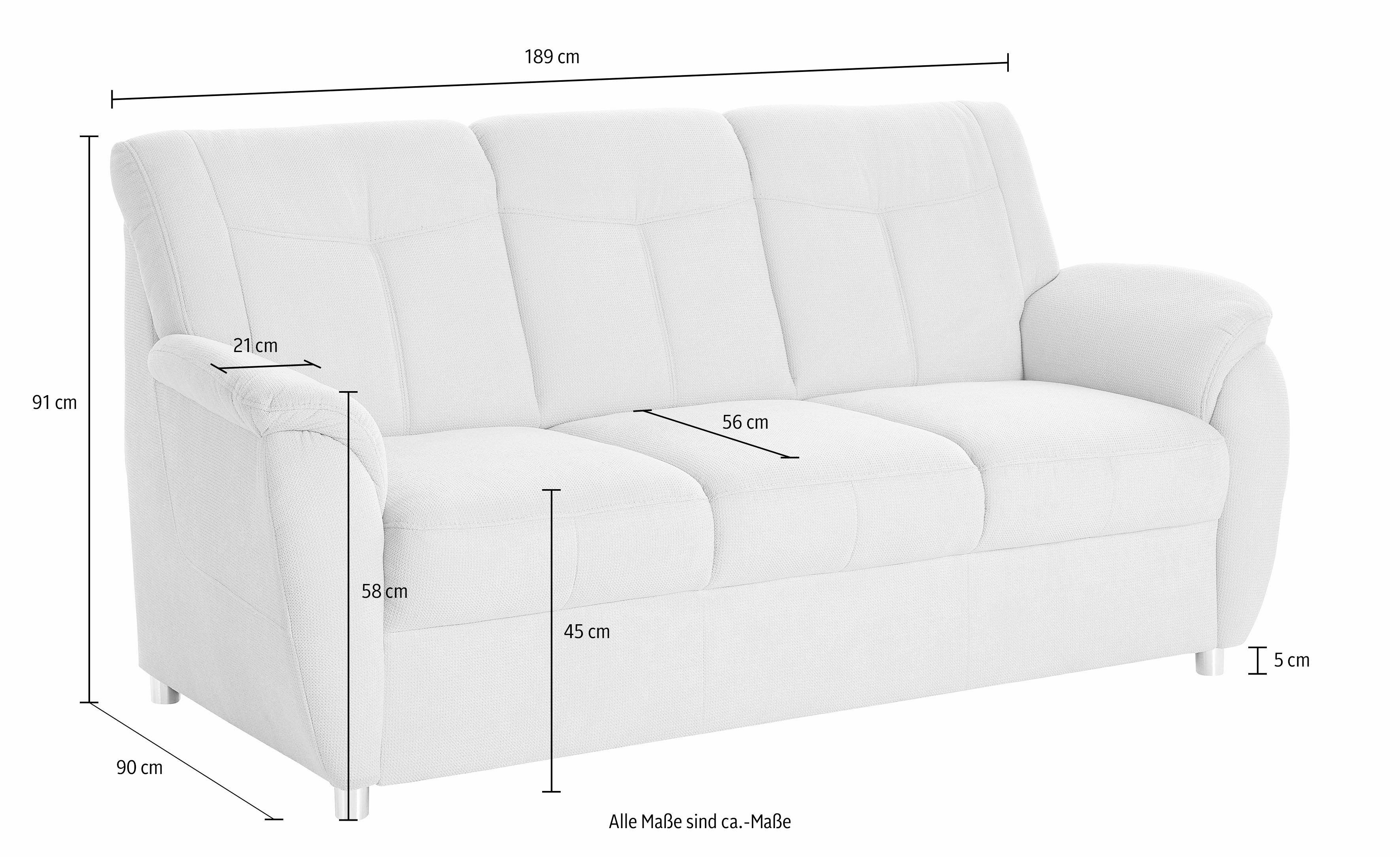 sit&more 3-zitsbank Sonoma met binnenvering