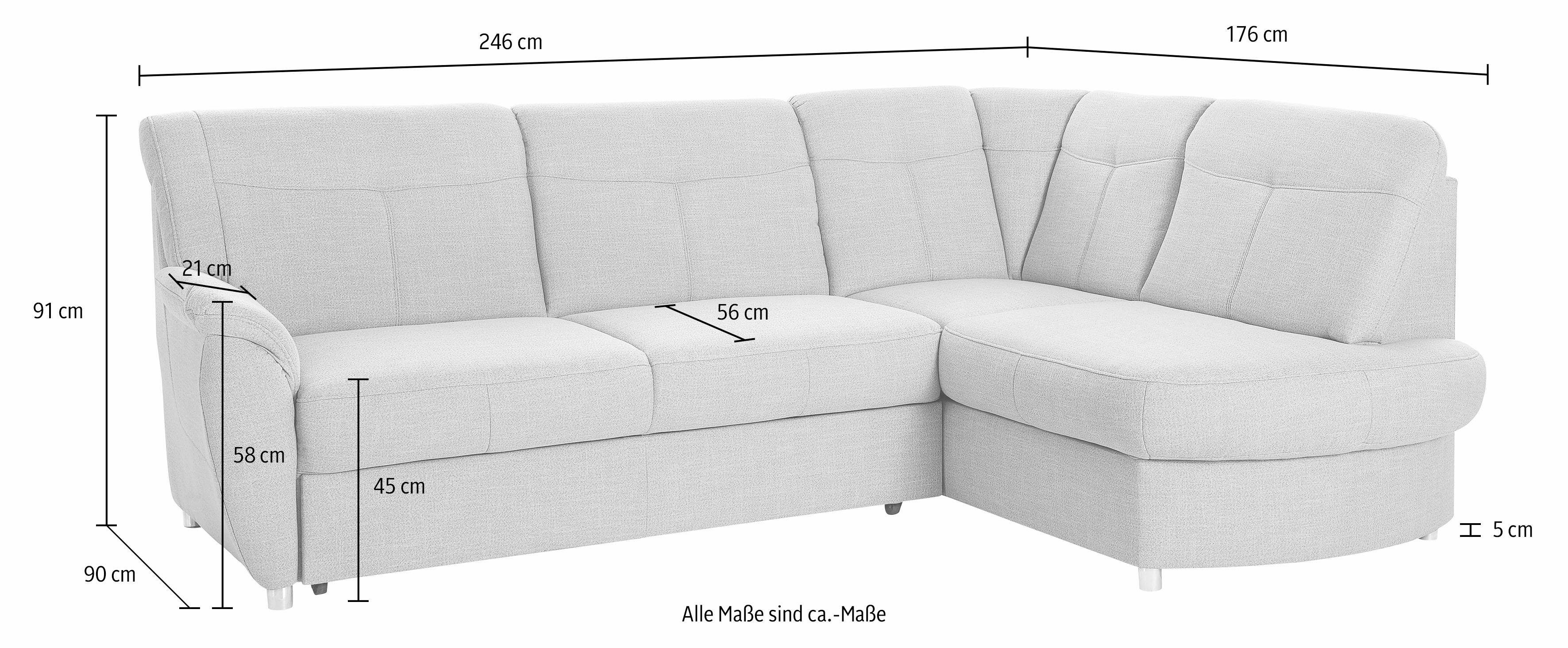 sit&more Hoekbank Sonoma L-vorm naar keuze met slaapfunctie en bedkist