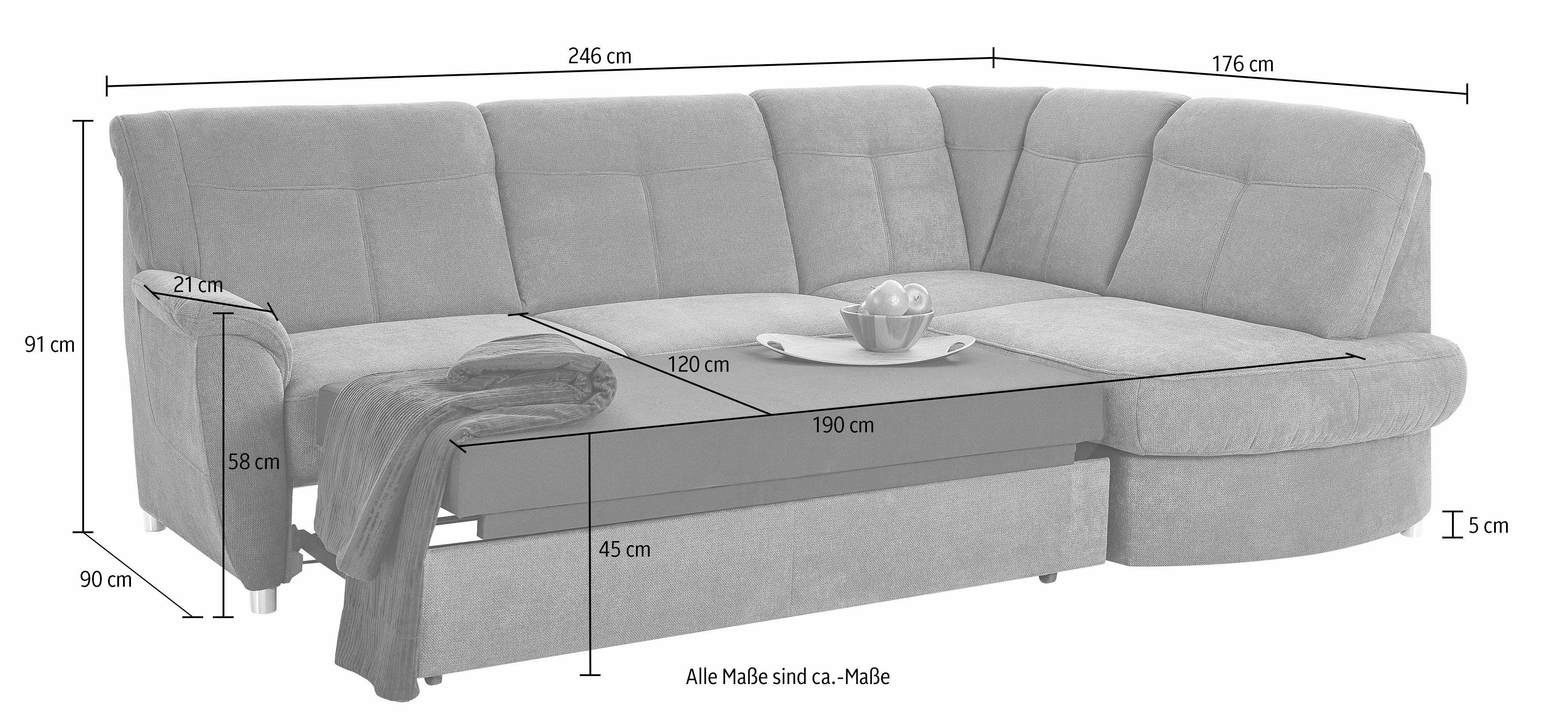 sit&more Hoekbank Sonoma L-vorm naar keuze met slaapfunctie en bedkist