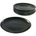 luminarc barbecuebord glas, ovale vorm, ø 33 cm (set, 6 stuks) zwart