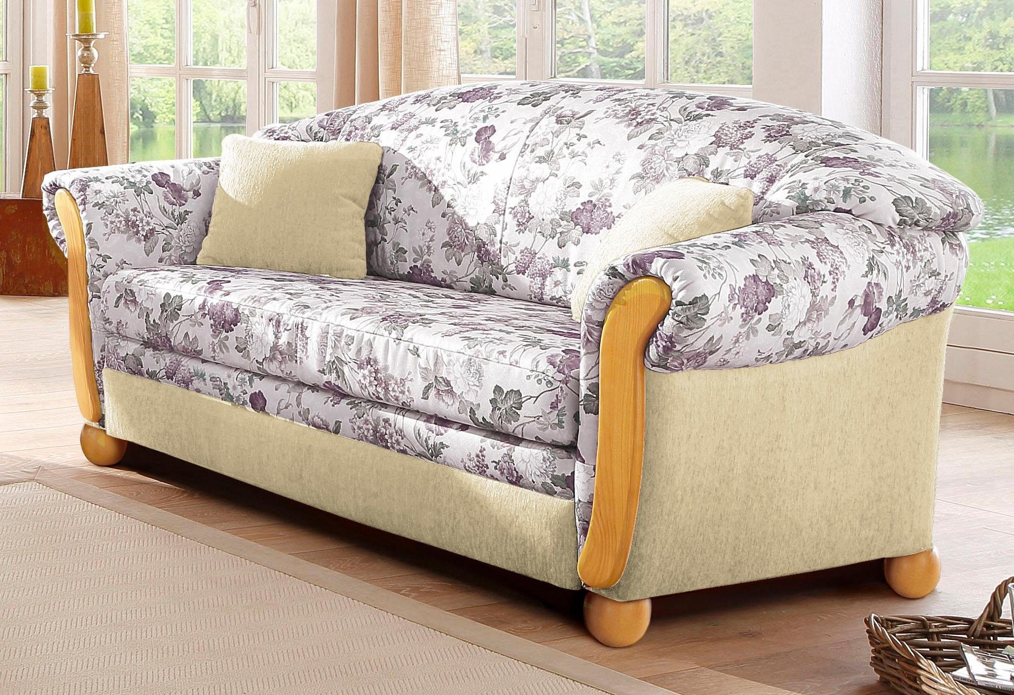 Home affaire 2-zitsbank Milano met slaapfunctie beige, 2-zitsbanken
