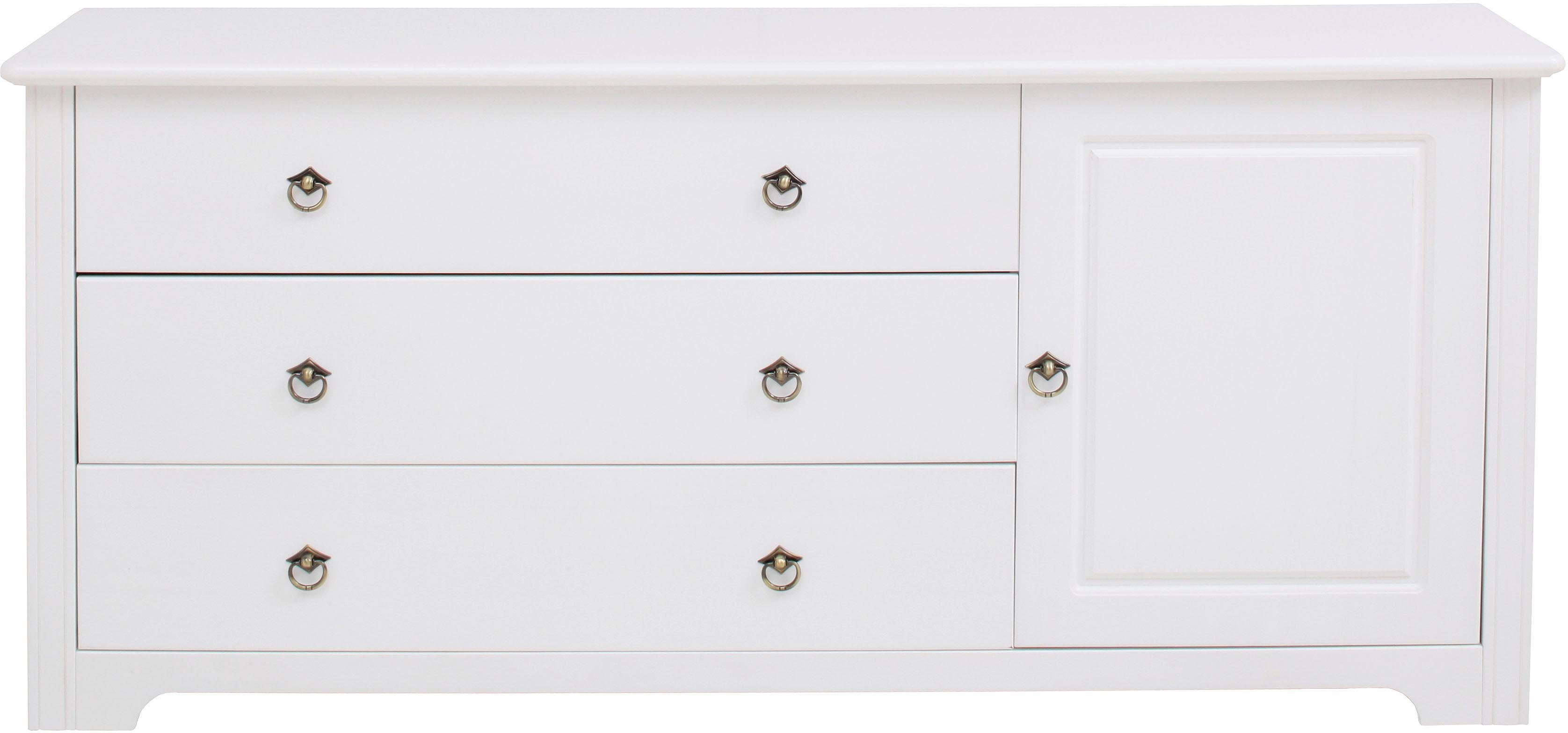 Home affaire Kast met laden en deuren Hugo gemaakt van massief grenen, breedte 152 cm