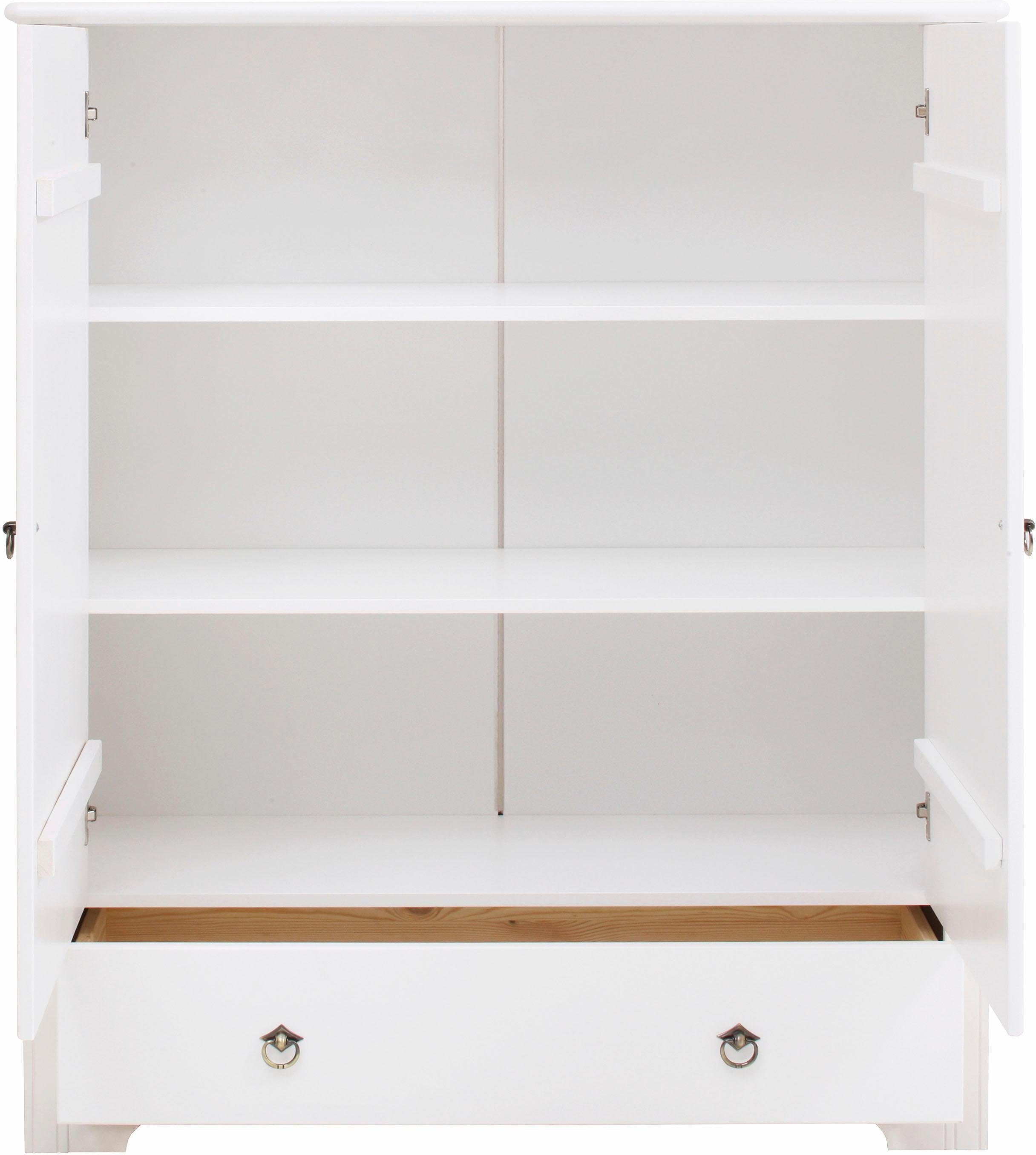 Home affaire Waskast Hugo, multifunctionele kast, FSC gecertificeerd, Made in EU gemaakt van massief dennenhout, klassieke landelijke stijl met cassette-optiek
