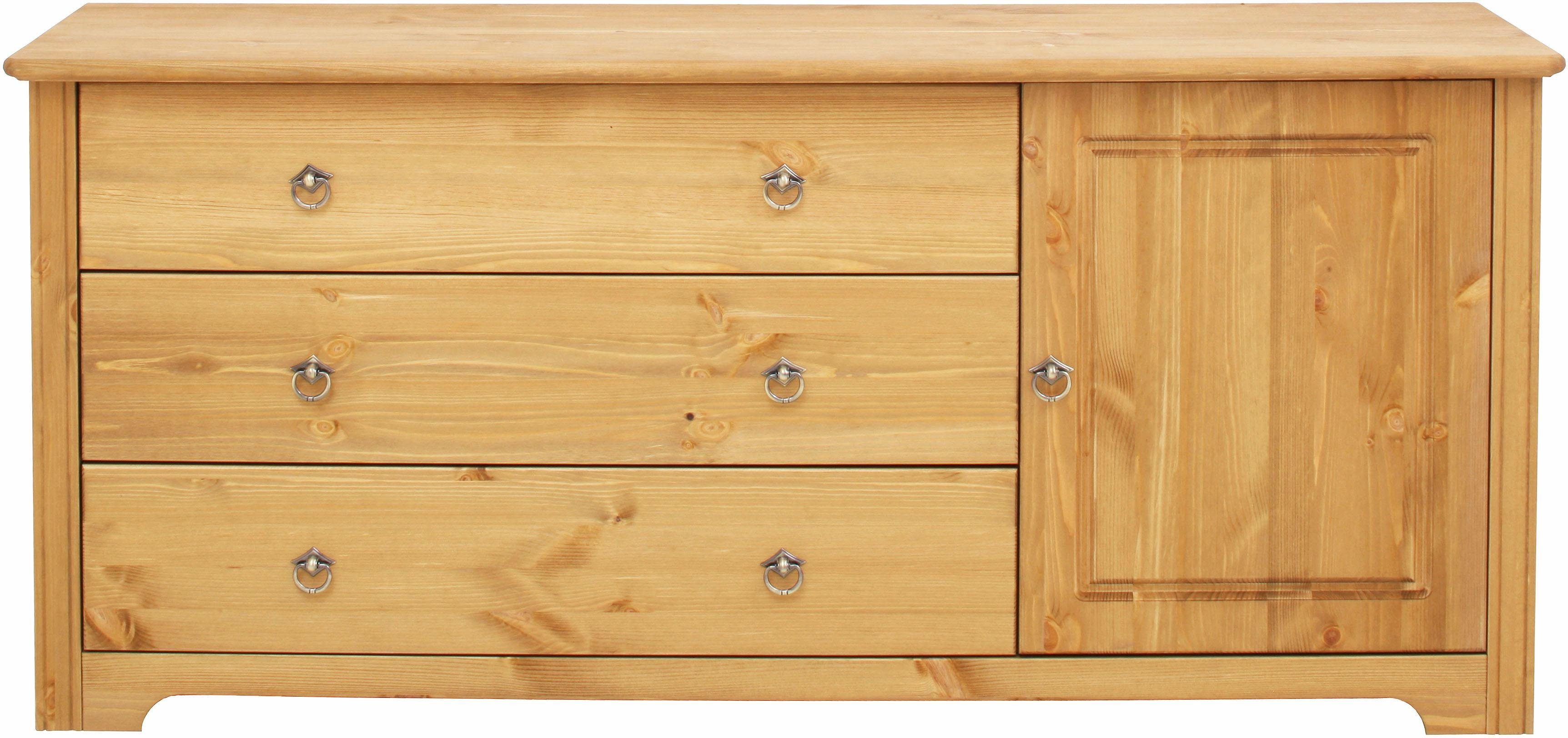 Home affaire Kast met laden en deuren Hugo gemaakt van massief grenen, breedte 152 cm