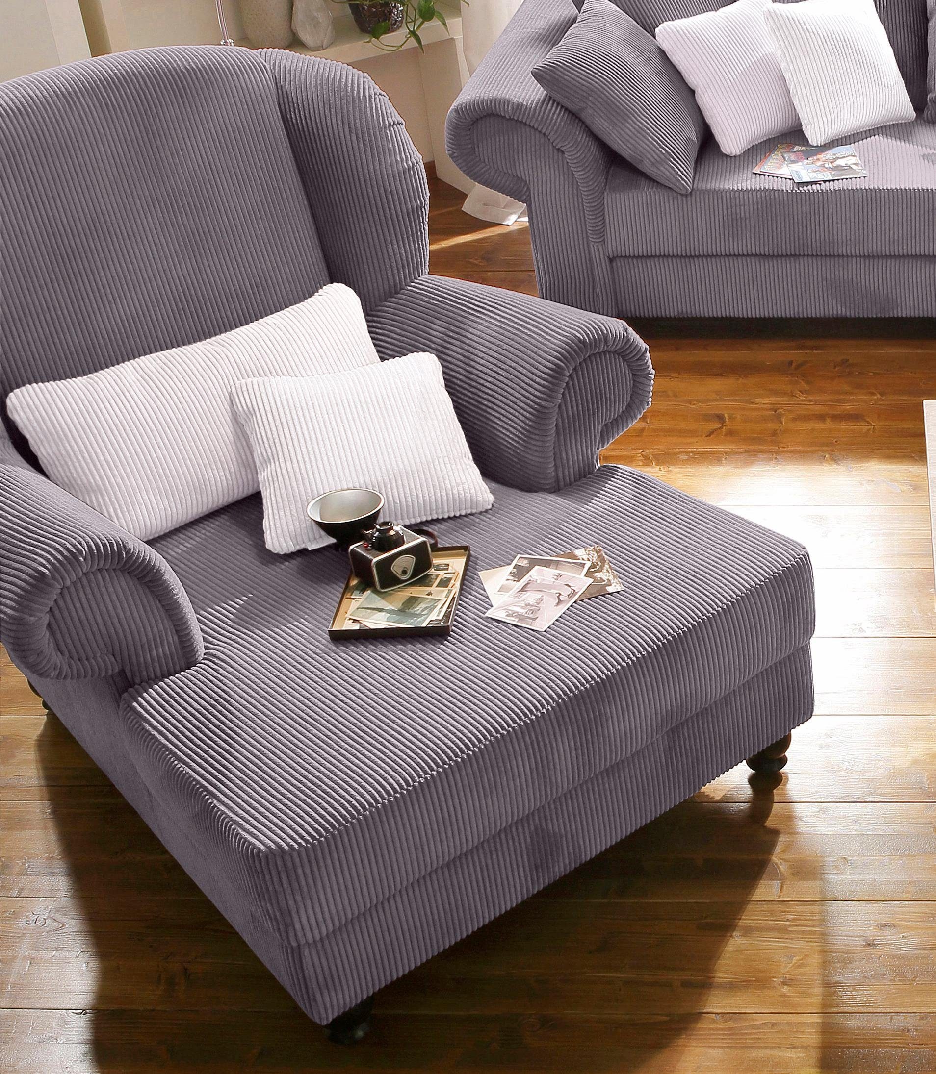 Home affaire XXL-fauteuil King Henry met binnenvering, in casual bekleding en losse kussens