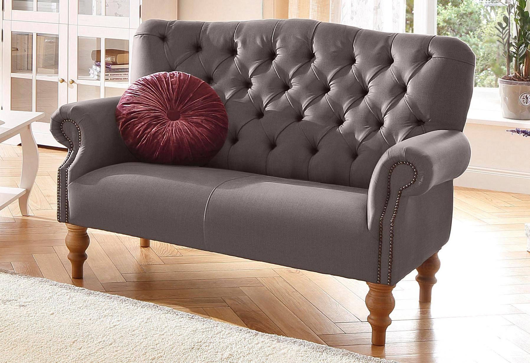 Home affaire 2-zitsbank Lord met echte chesterfield-capitonnage en siernagels