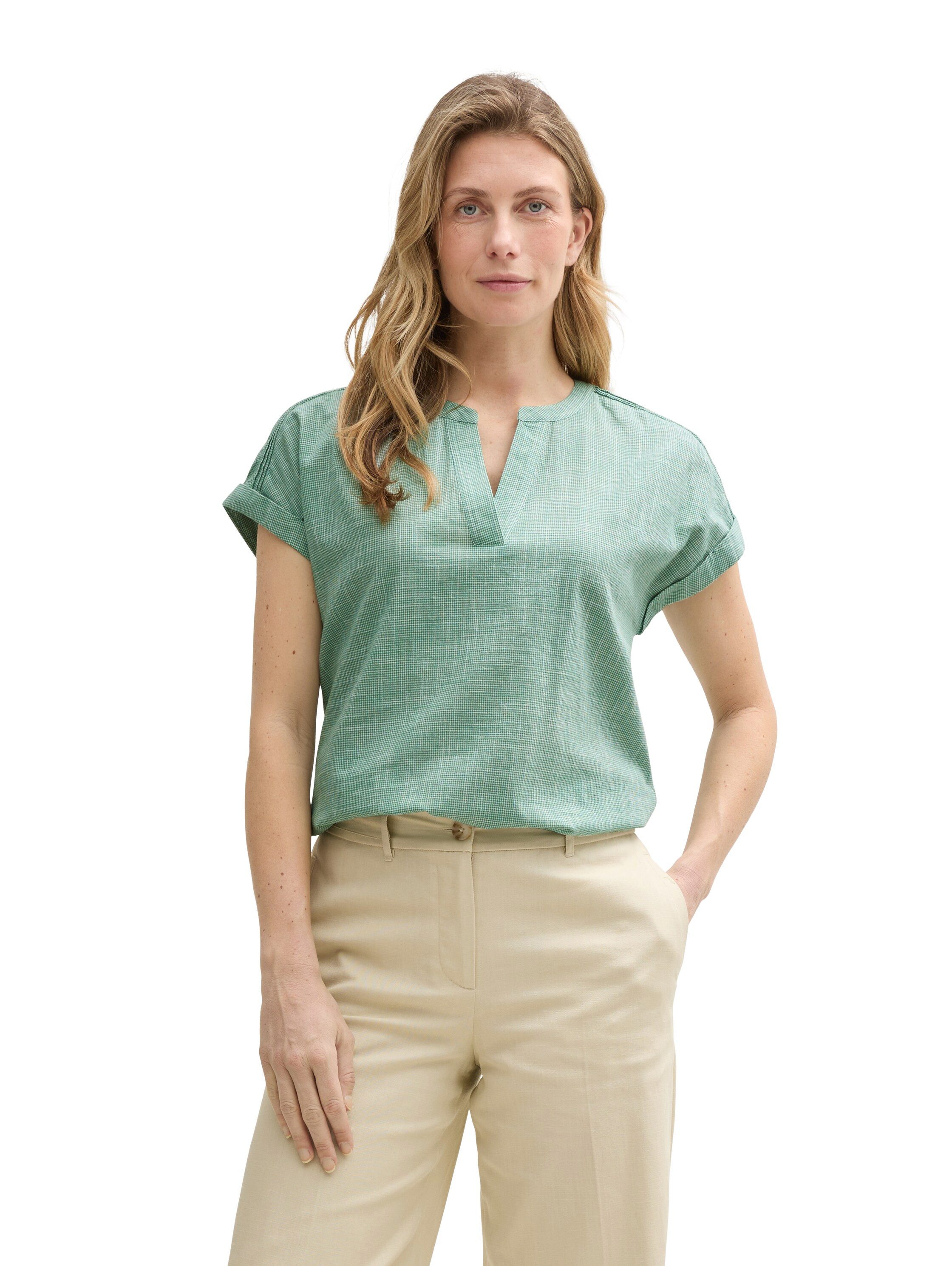 Tom Tailor Blouse met korte mouwen in tuniekstijl dames blouses maat 40 groen