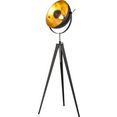 nino leuchten staande lamp bowy retro look, hoogte van 148 tot 168 cm verstelbaar, zwart-goudkleur zwart