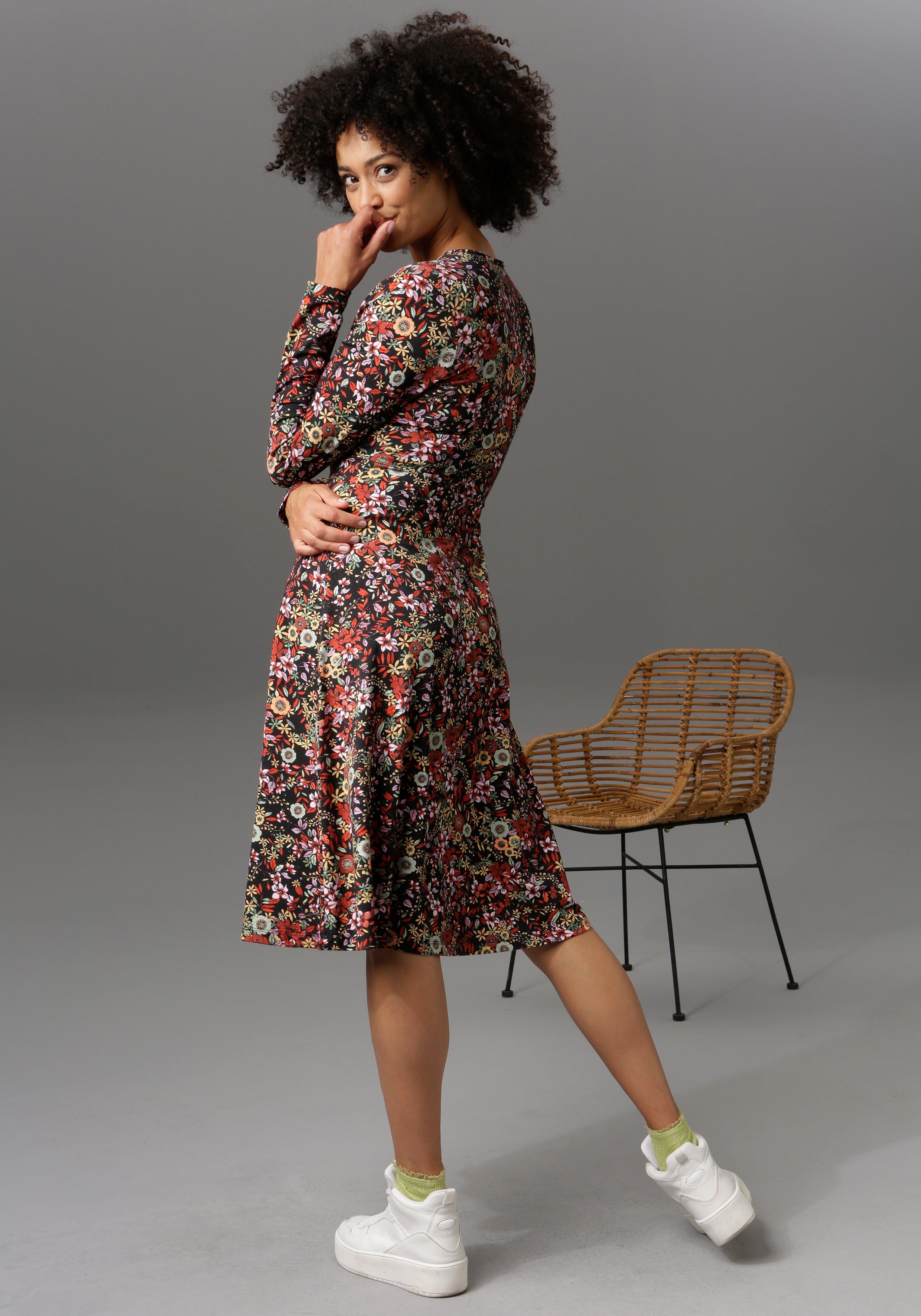 Aniston CASUAL Jerseyjurk in wikkel-look