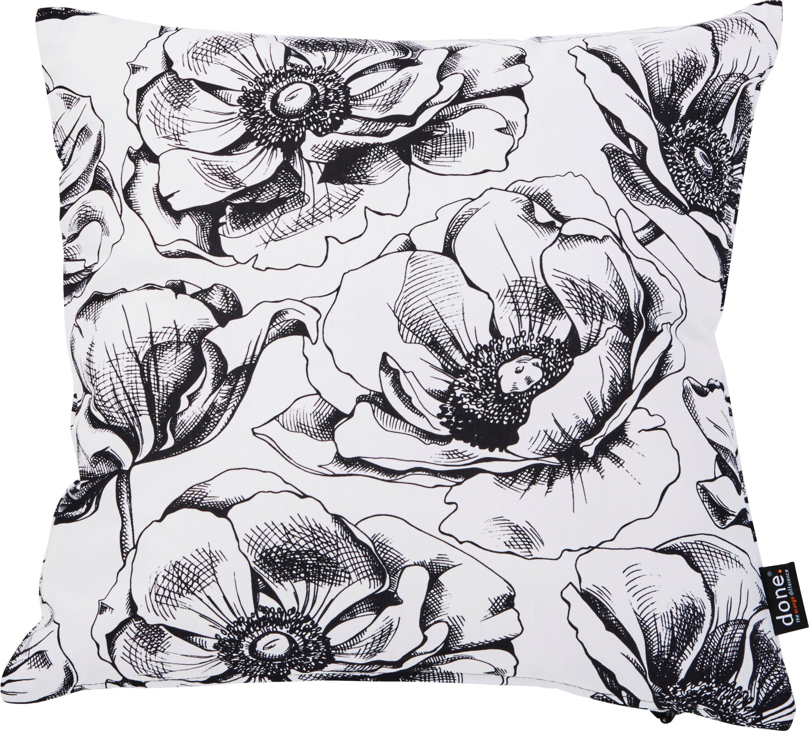 done.® Sierkussen Panama Print Black Roses Aan beide kanten gedessineerde kussenovertrek...