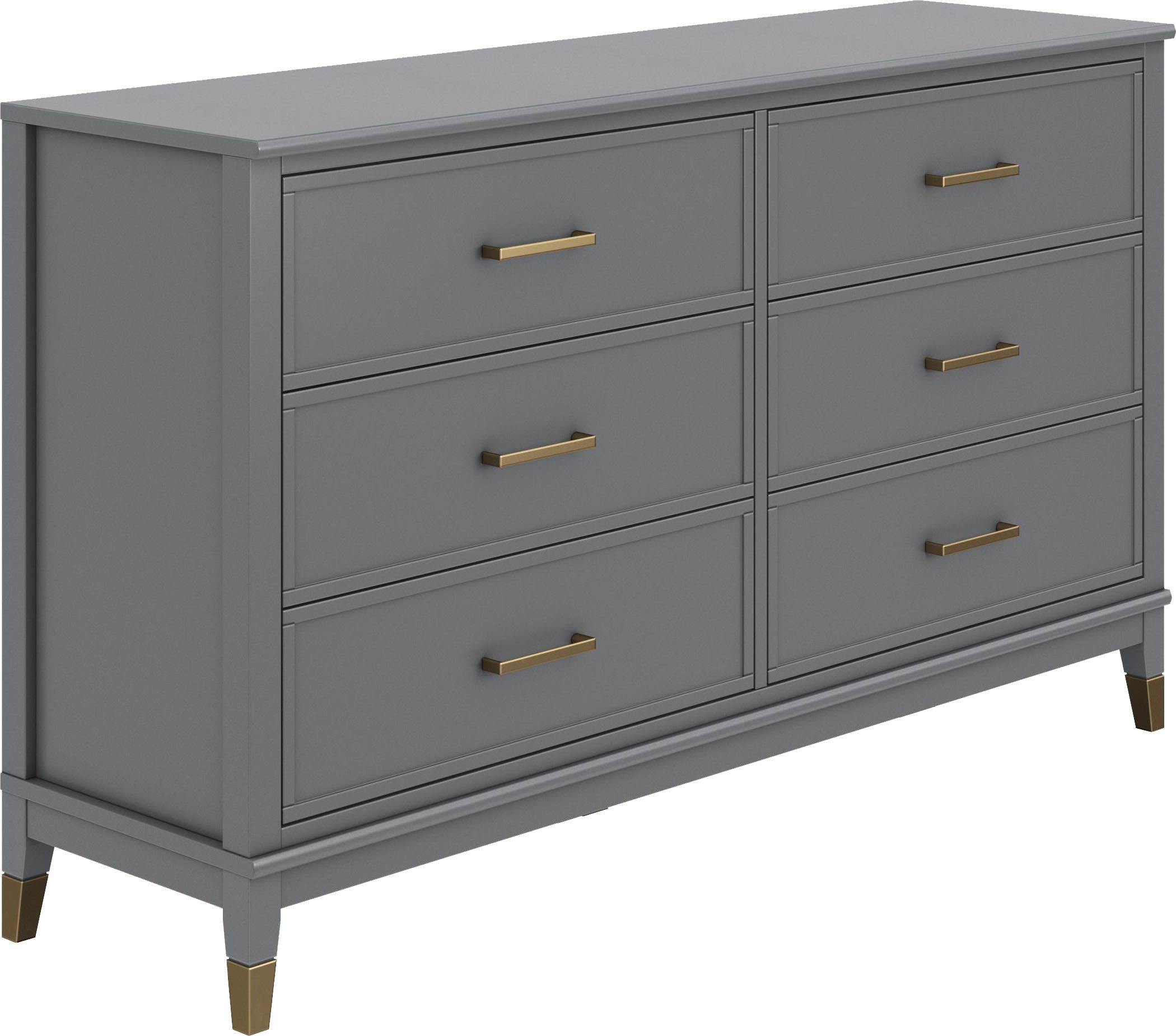 CosmoLiving by Cosmopolitan Kast Westerleigh met 6 laden, mdf, poten van massief hout, hoogte 85 cm, breedte 145 cm