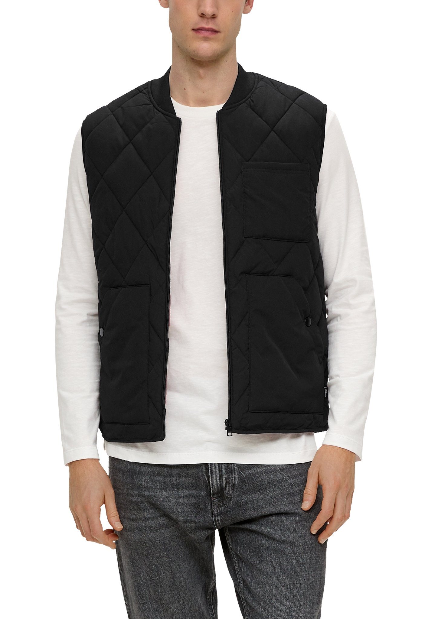 s.Oliver Korte bodywarmer met borstzak