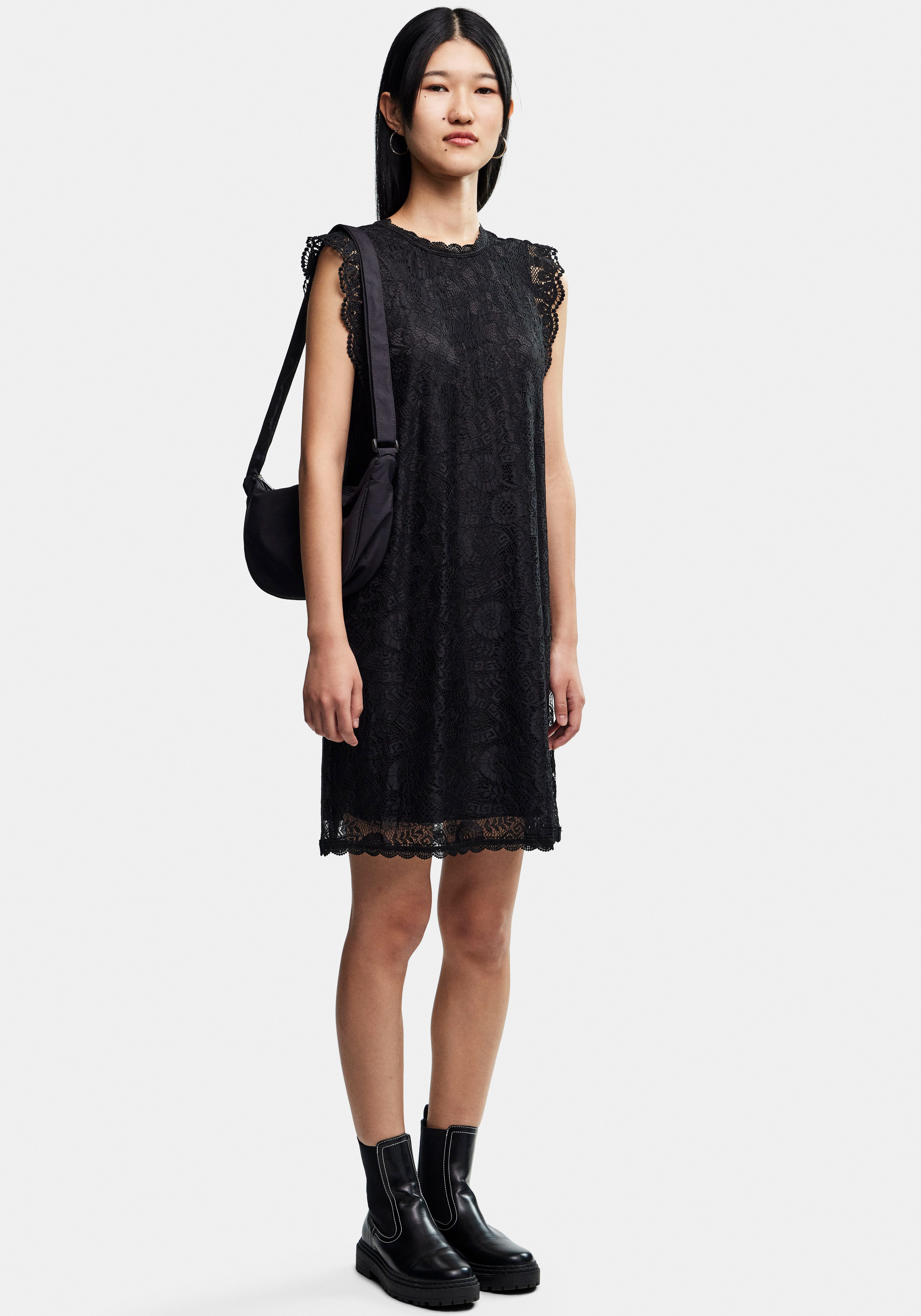 pieces Kanten jurk PCOLLINE SL LACE DRESS NOOS
