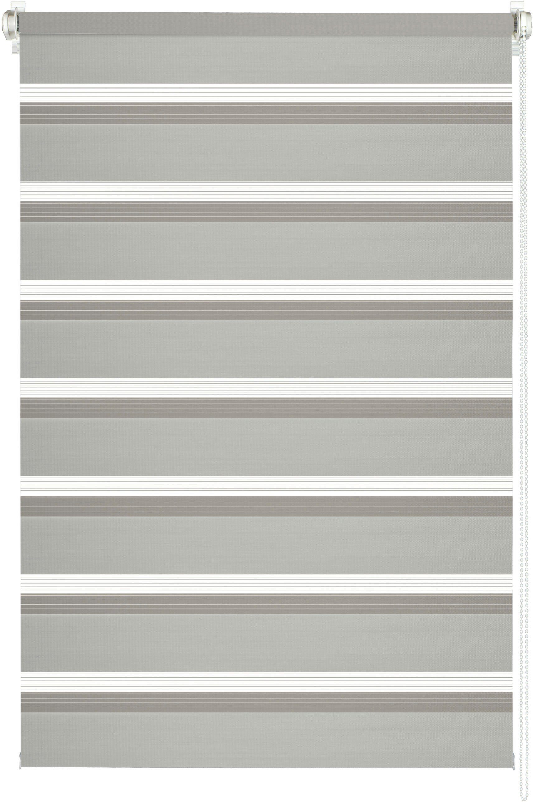 GARDINIA Duo-rolgordijn EASYFIX segmentgewijs geweven stof (1 stuk) rolgordijnen maat 90 cm x 220 cm grijs