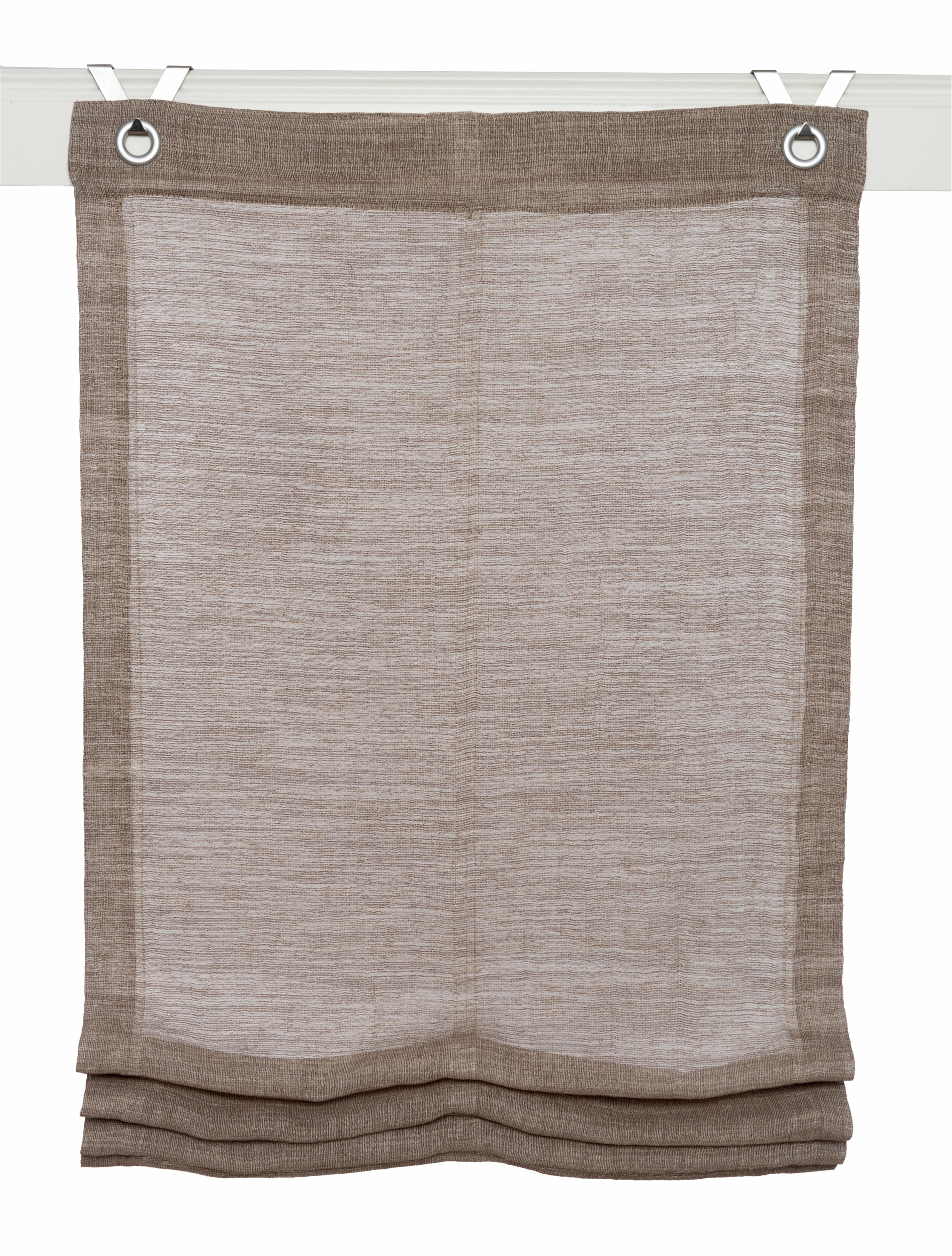 Kutti Romeins rolgordijn Skagen uni, mat, met structuur, linnen-look (1 stuk) vouwgordijnen & jaloezieën maat 100 cm x 130 cm bruin