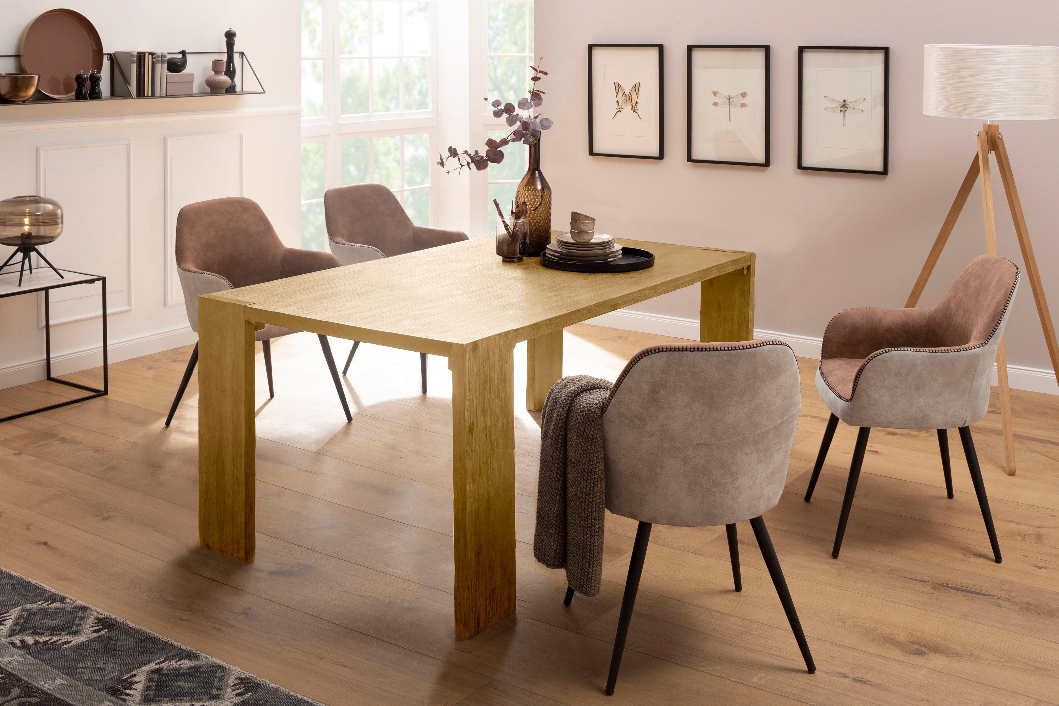 Home affaire Eettafel Marbella van massief acaciahout, in verschillende tafelgrootten