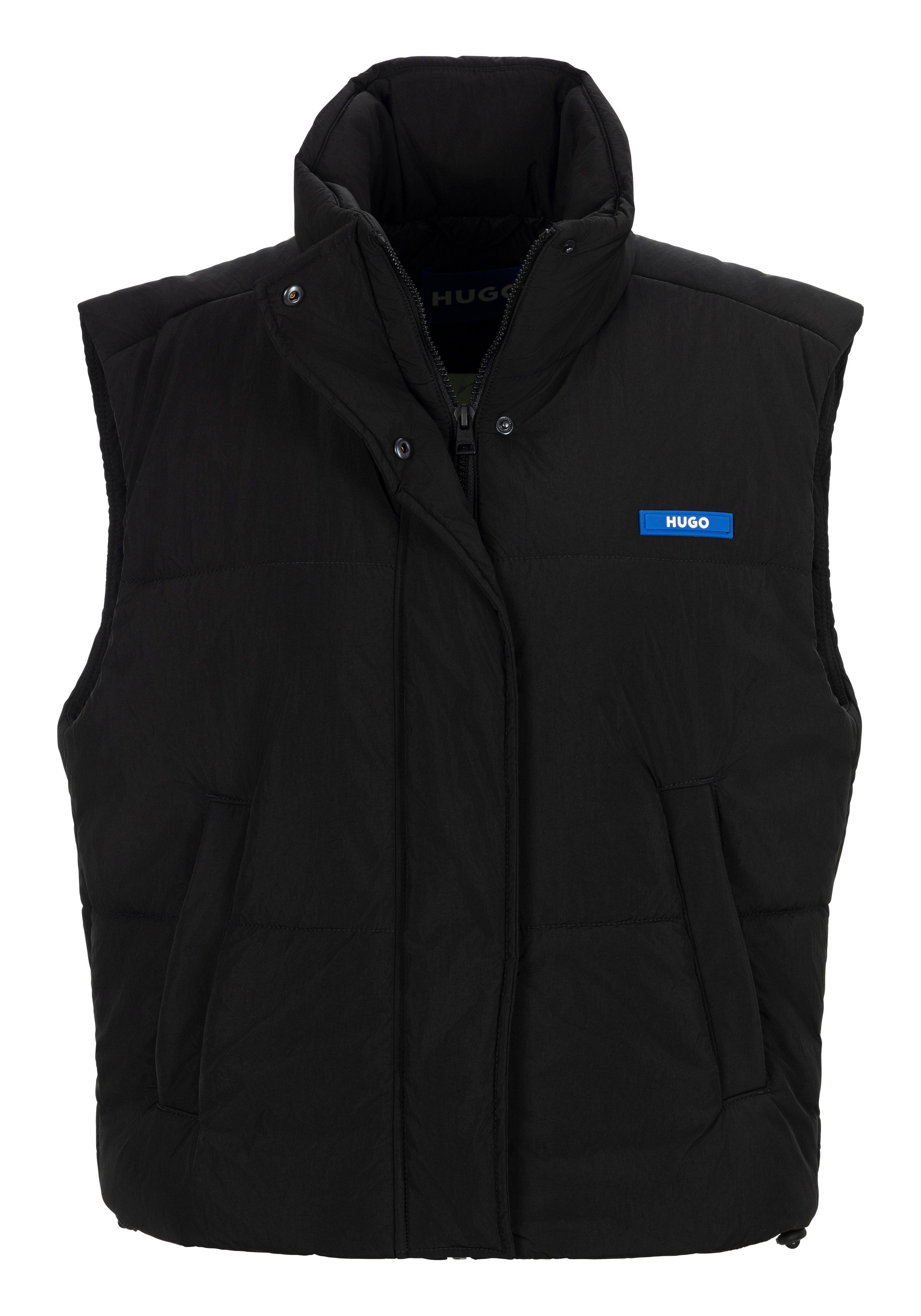 OTTO HUGO Blue Korte bodywarmer Fae-1_B met hugo silicon badge op de borst dames gilets maat M zwart