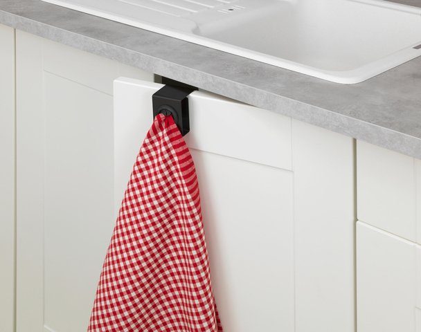 WENKO Handdoekhaakjes PUSH Edelstaal, mat (set, 3 stuks)