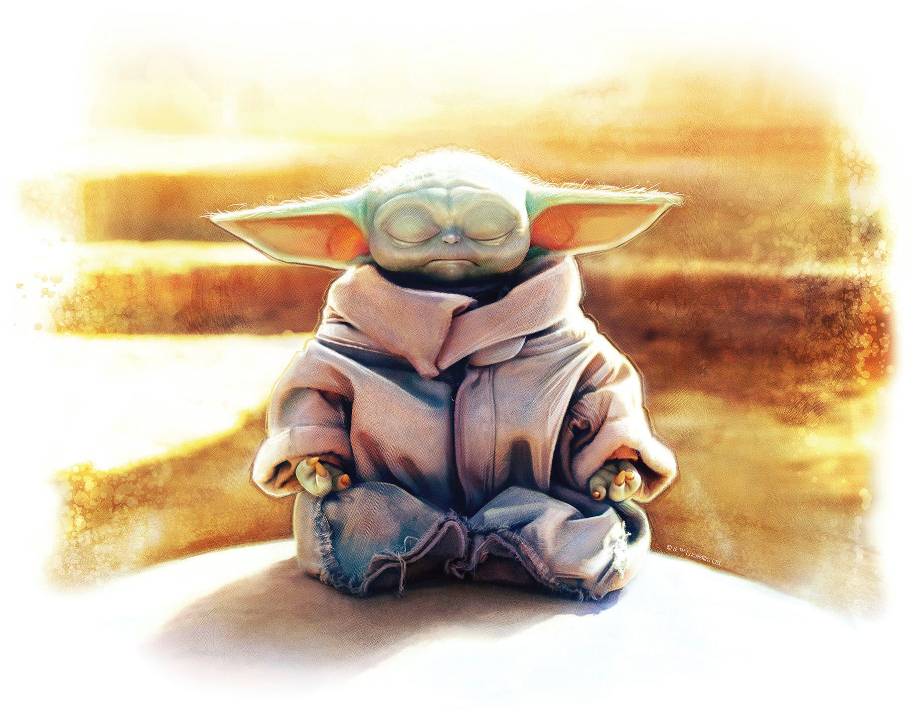 Komar Artprint op linnen The Mandalorian Grogu Meditation King - afm. 40 x 30 cm (1 stuk)