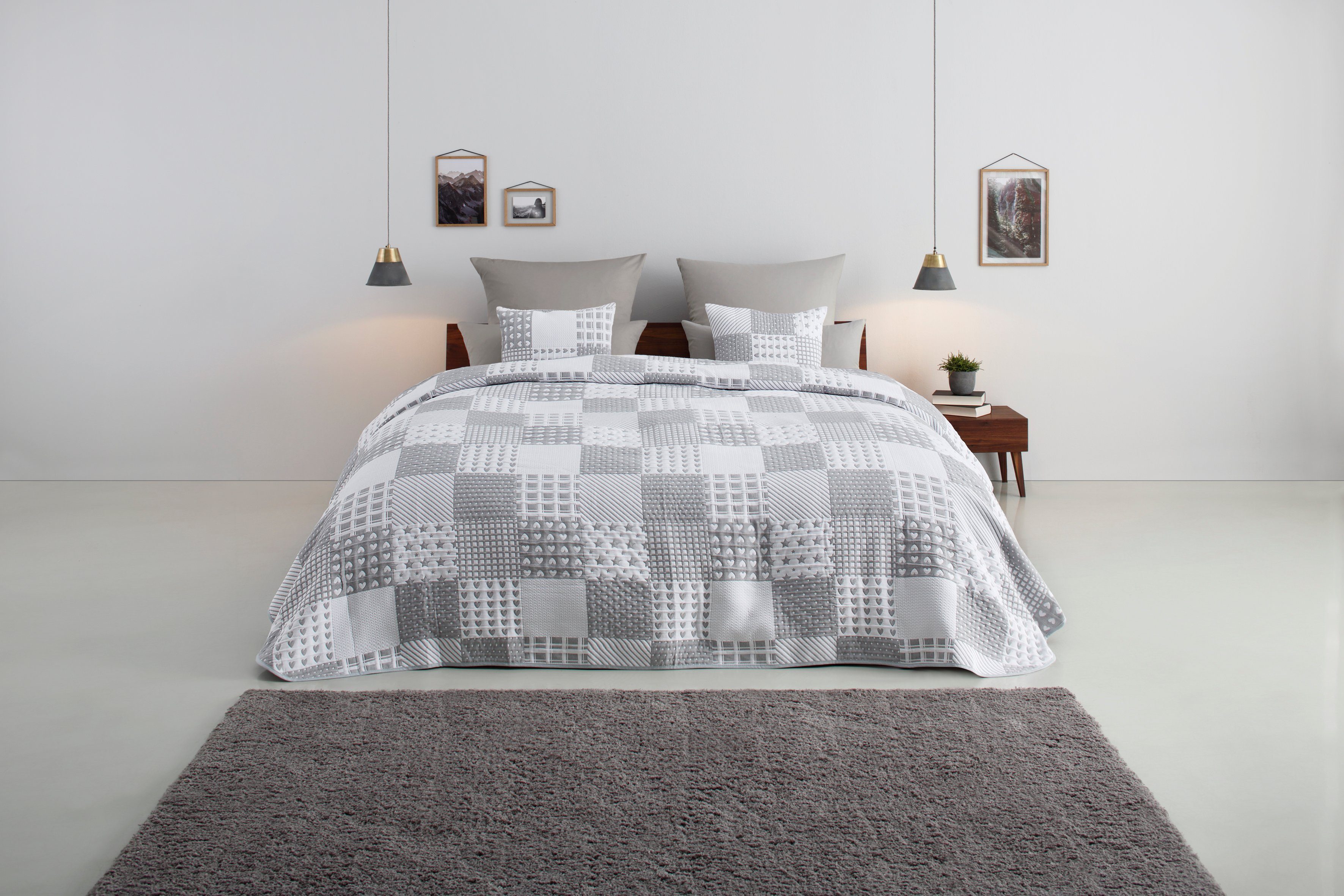 Lüttenhütt Sprei Gretje gestikte sprei voor kinderen, sprei in patchworkdesign