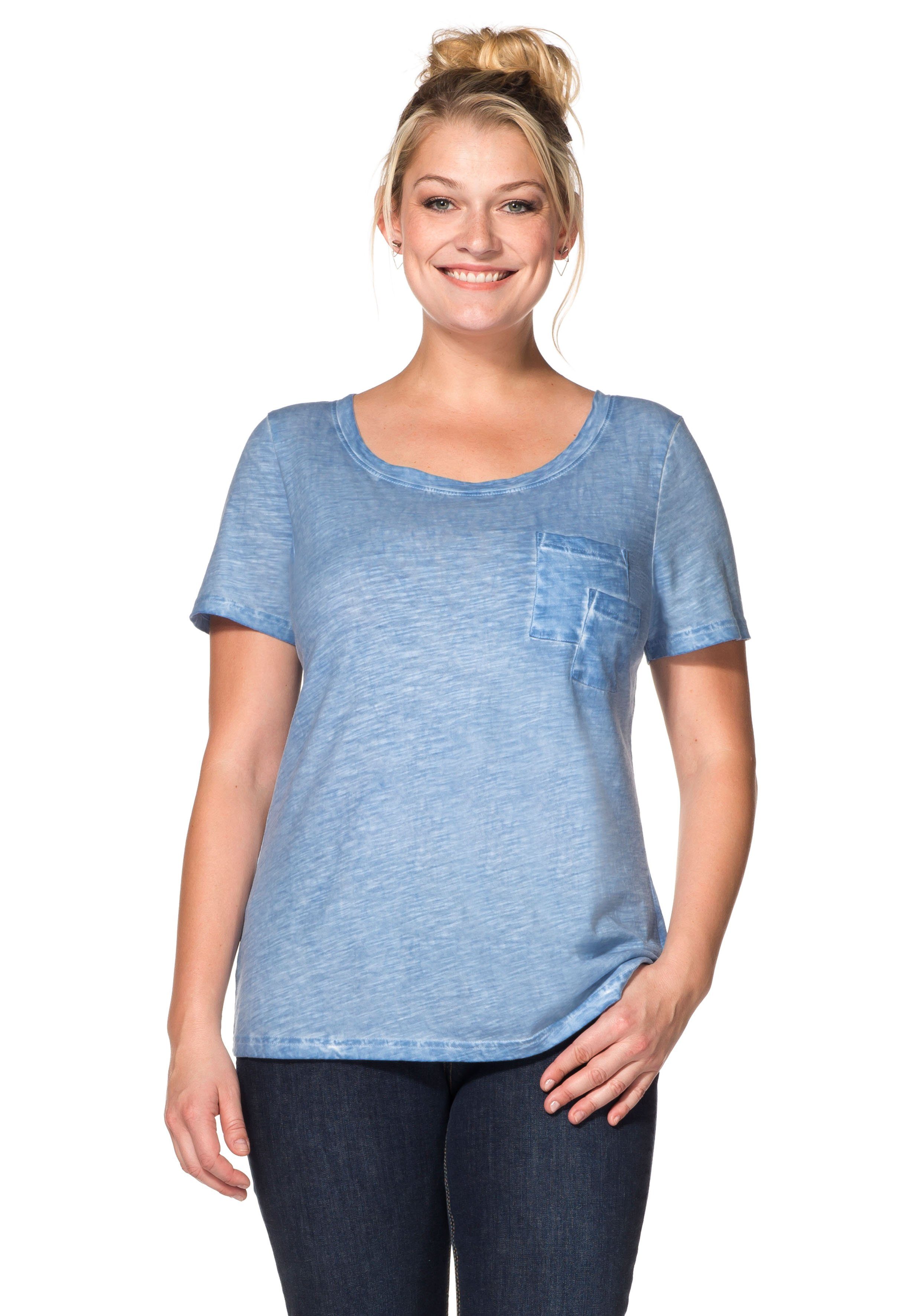 Otto - Sheego NU 15% KORTING: sheego Casual SHEEGO CASUAL T-shirt in oil-washed-look