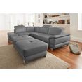 exxpo - sofa fashion hoekbank inclusief hoofd- resp. verstelbare rugleuning, naar keuze met slaapfunctie en bedkist blauw