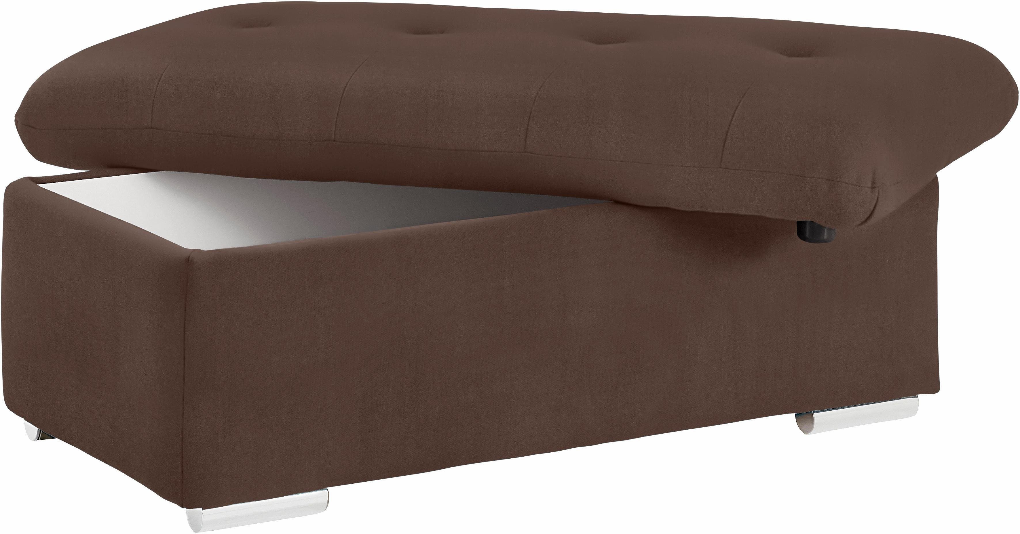TRENDMANUFAKTUR Hocker Reggae II, bankhocker met geweldige detailafwerking in de zitting